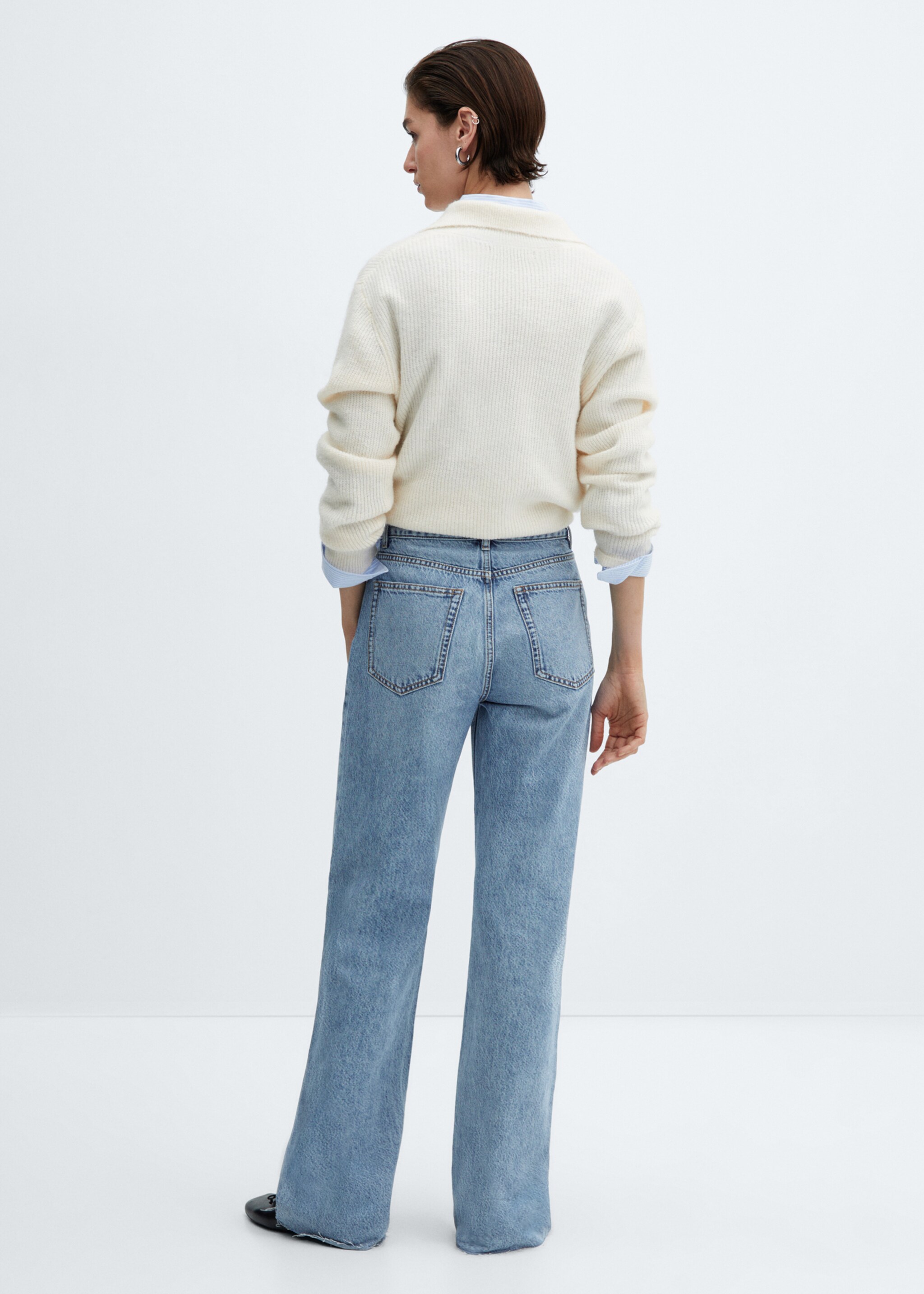 Wideleg mid-rise jeans - Reverse of the article