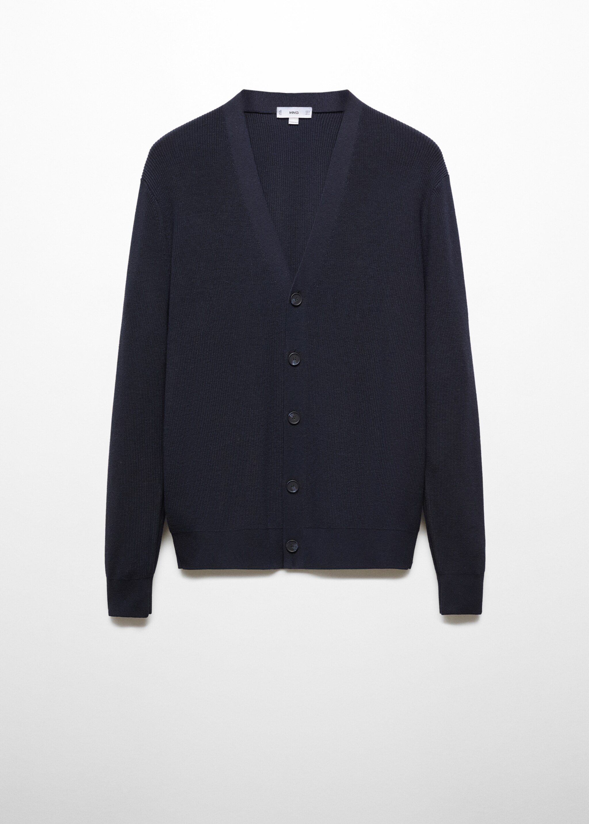 Buttoned ribbed cardigan - Article without model