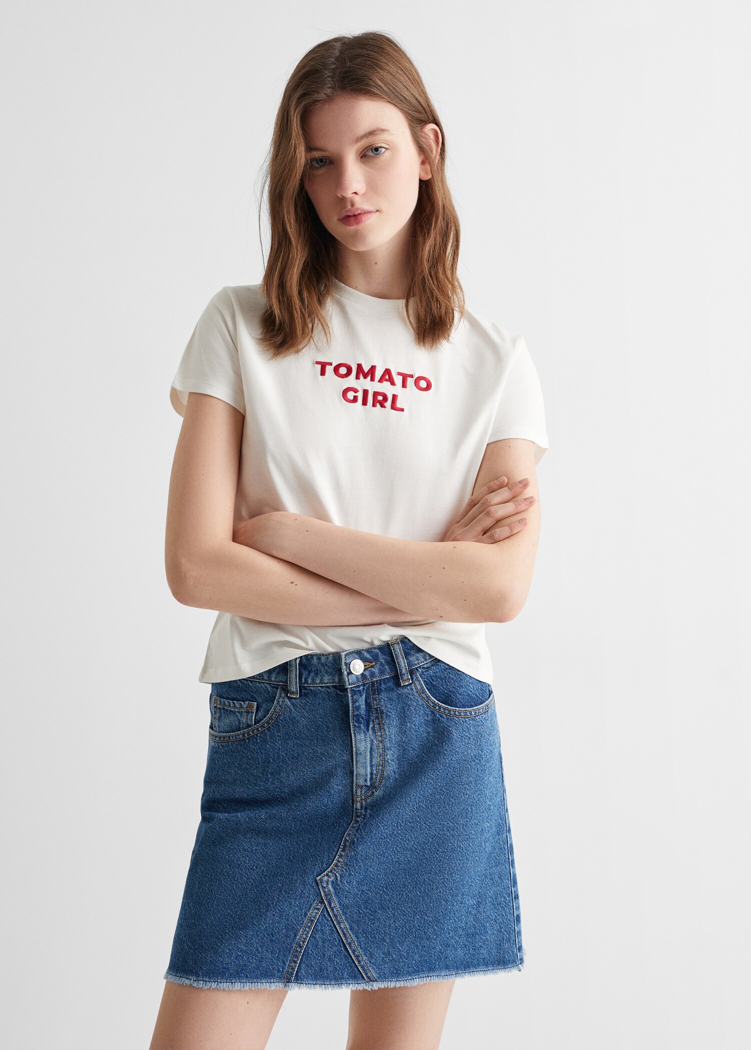 Camiseta mensaje estampado - Plano medio