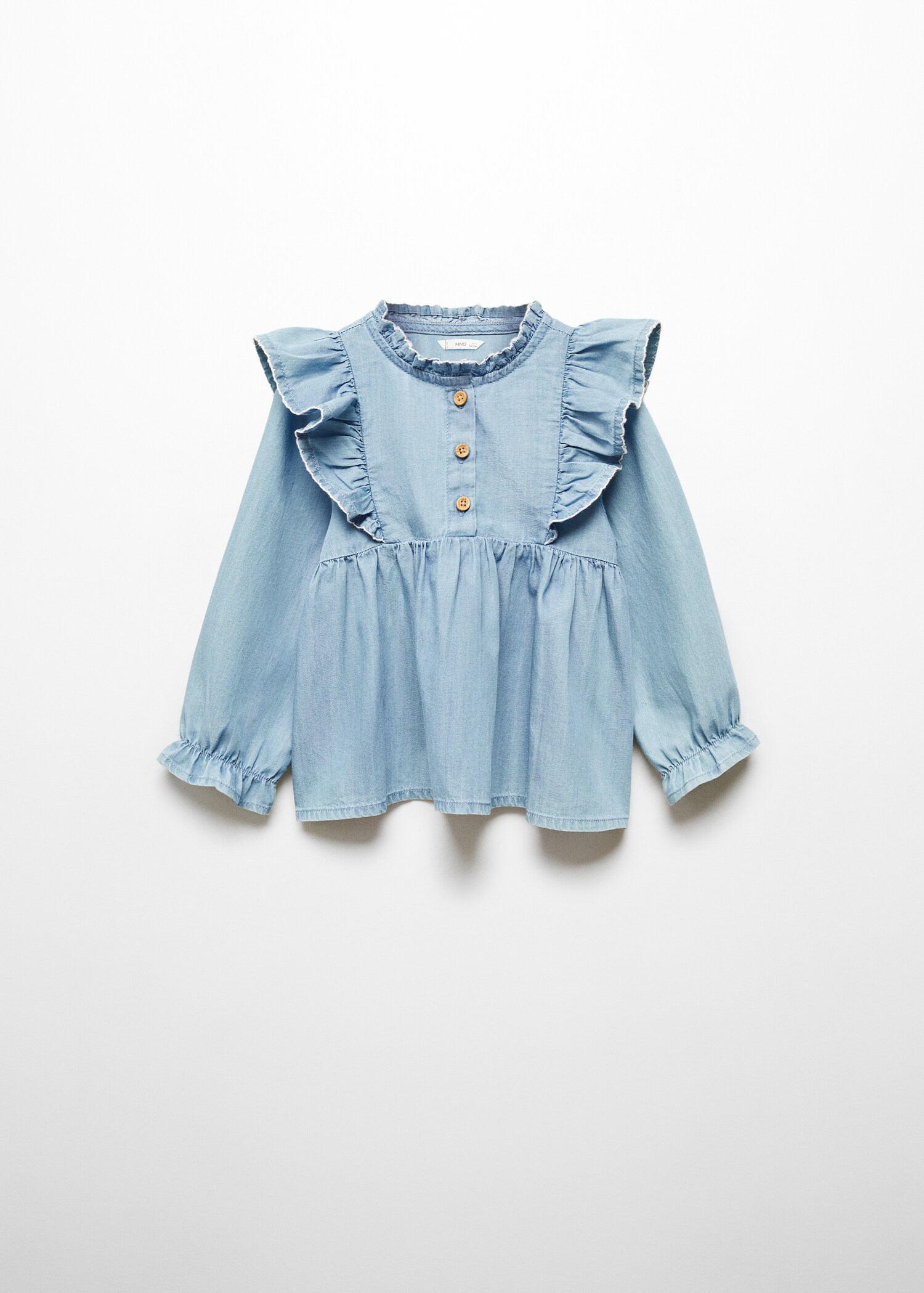 Ruffled denim shirt - Article without model