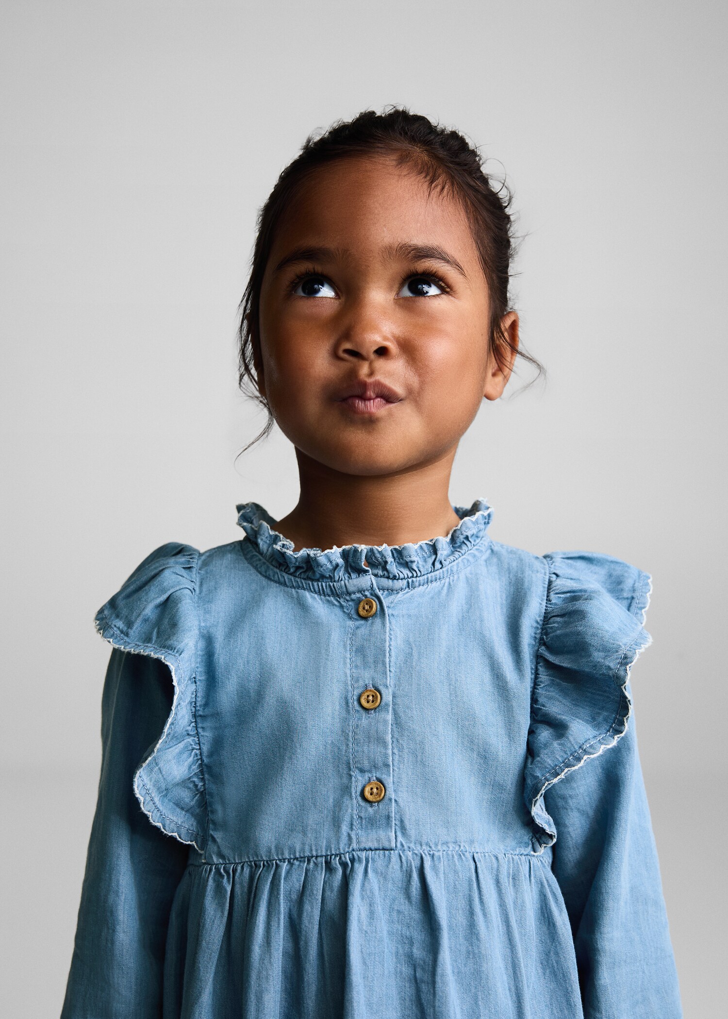 Ruffled denim shirt - Details of the article 1