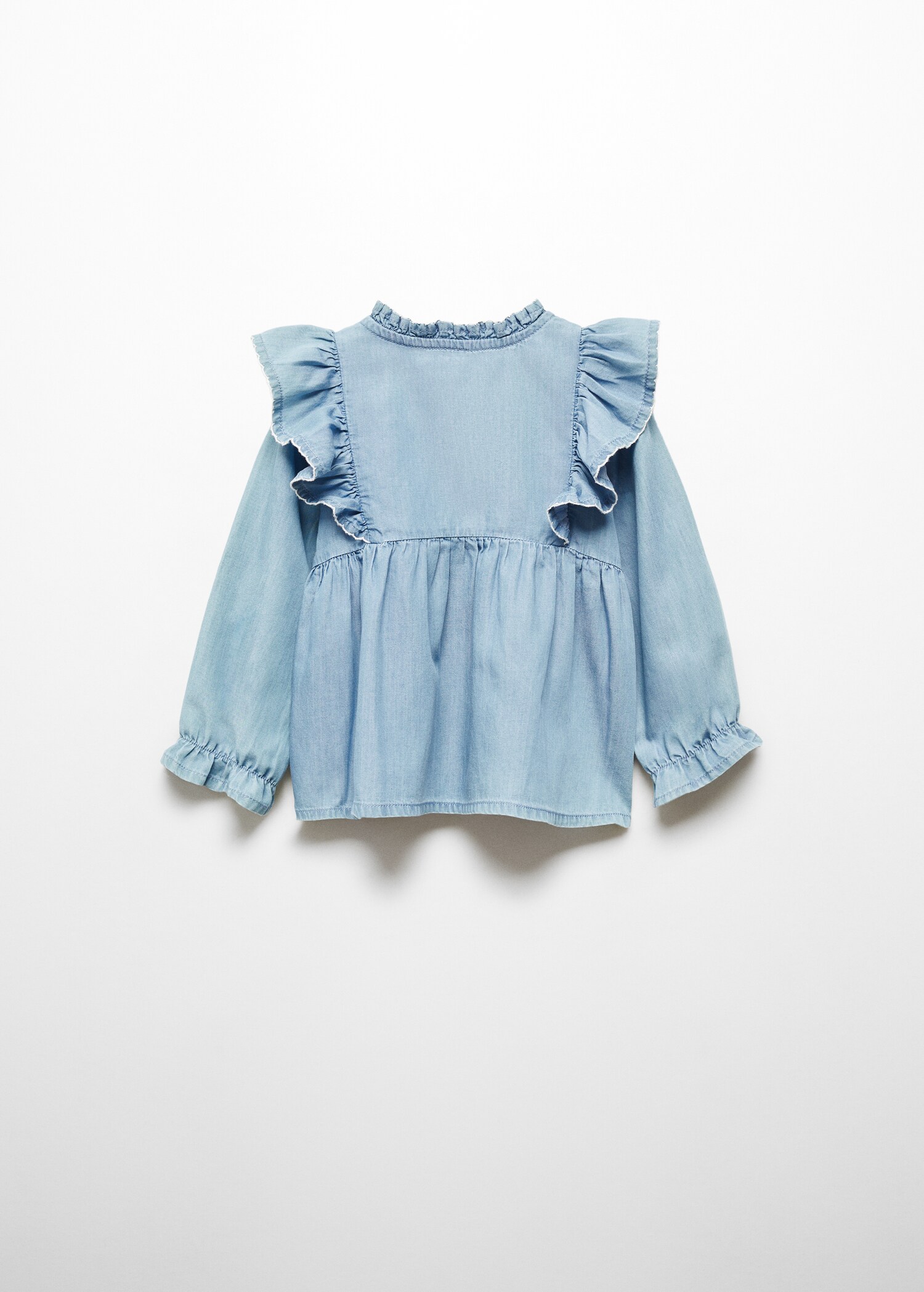 Ruffled denim shirt - Reverse of the article