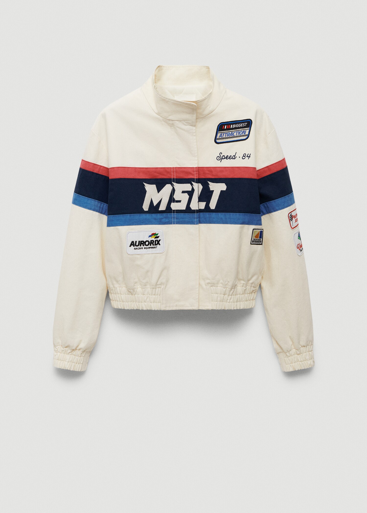 Cotton racing jacket with patches - Article without model