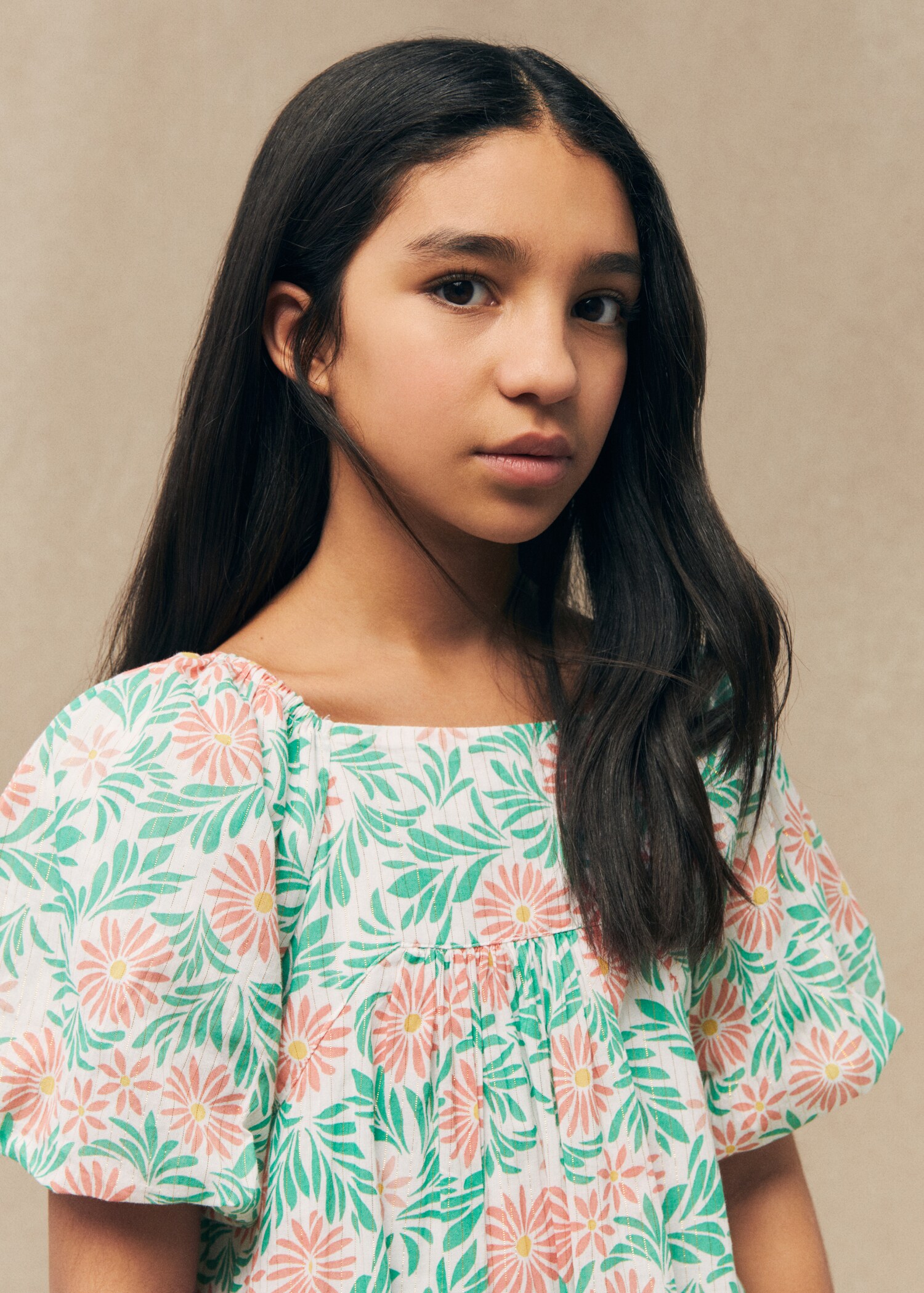 Vestido algodón estampado - Plano medio