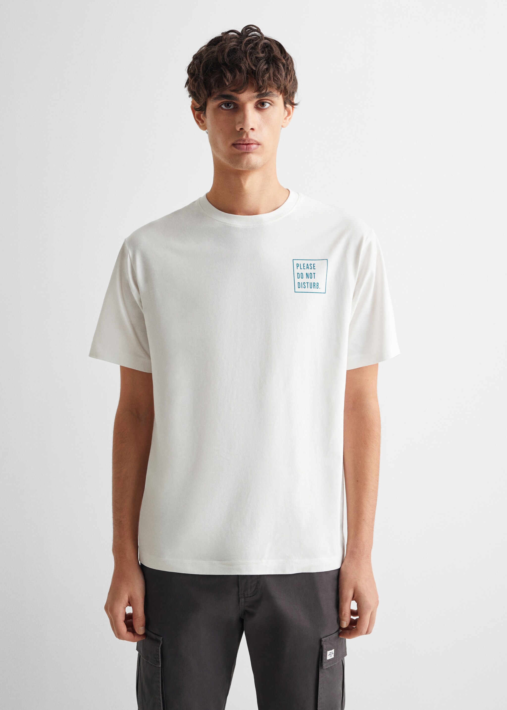 Message cotton T-shirt - Medium plane, Off White. Ref: 67074784-00.