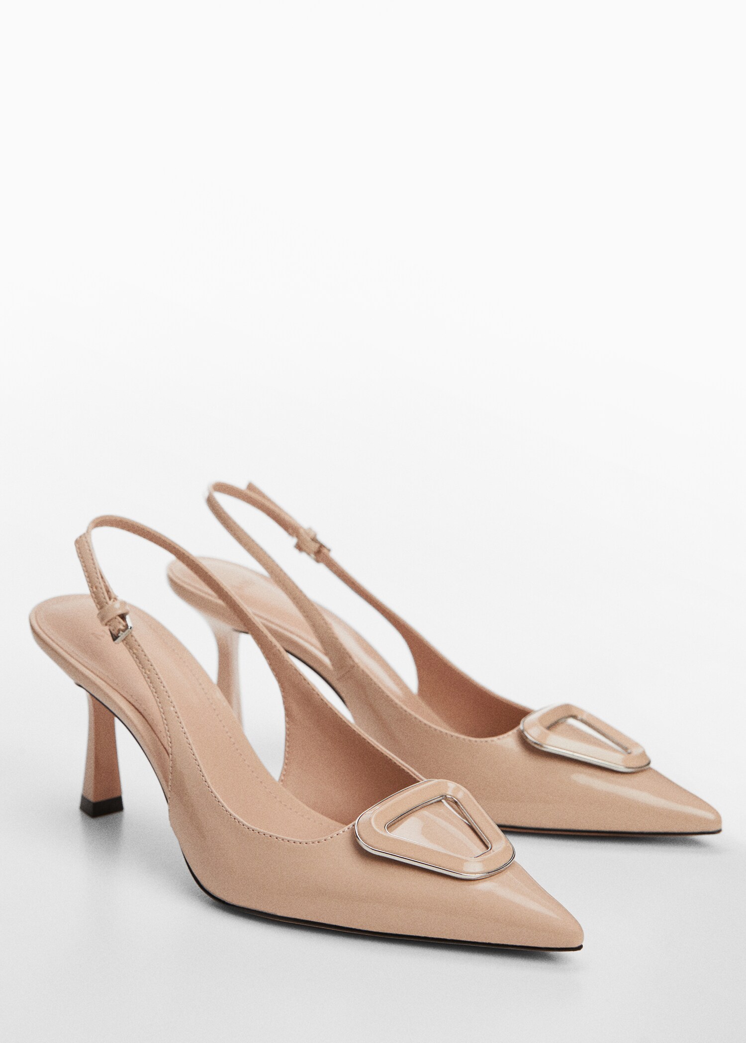 Patent leather-effect slingback shoes - Medium plane