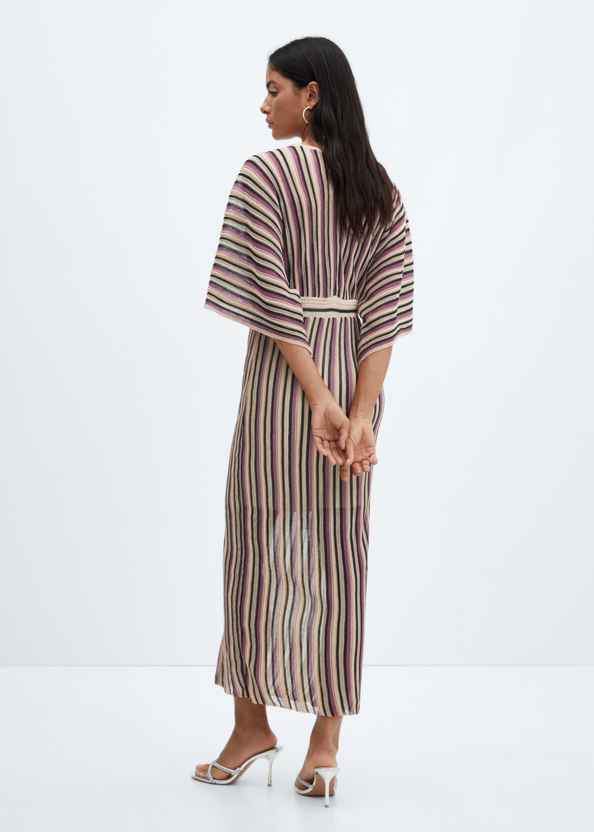 Lurex dress with crossed neckline - Reverse of the article