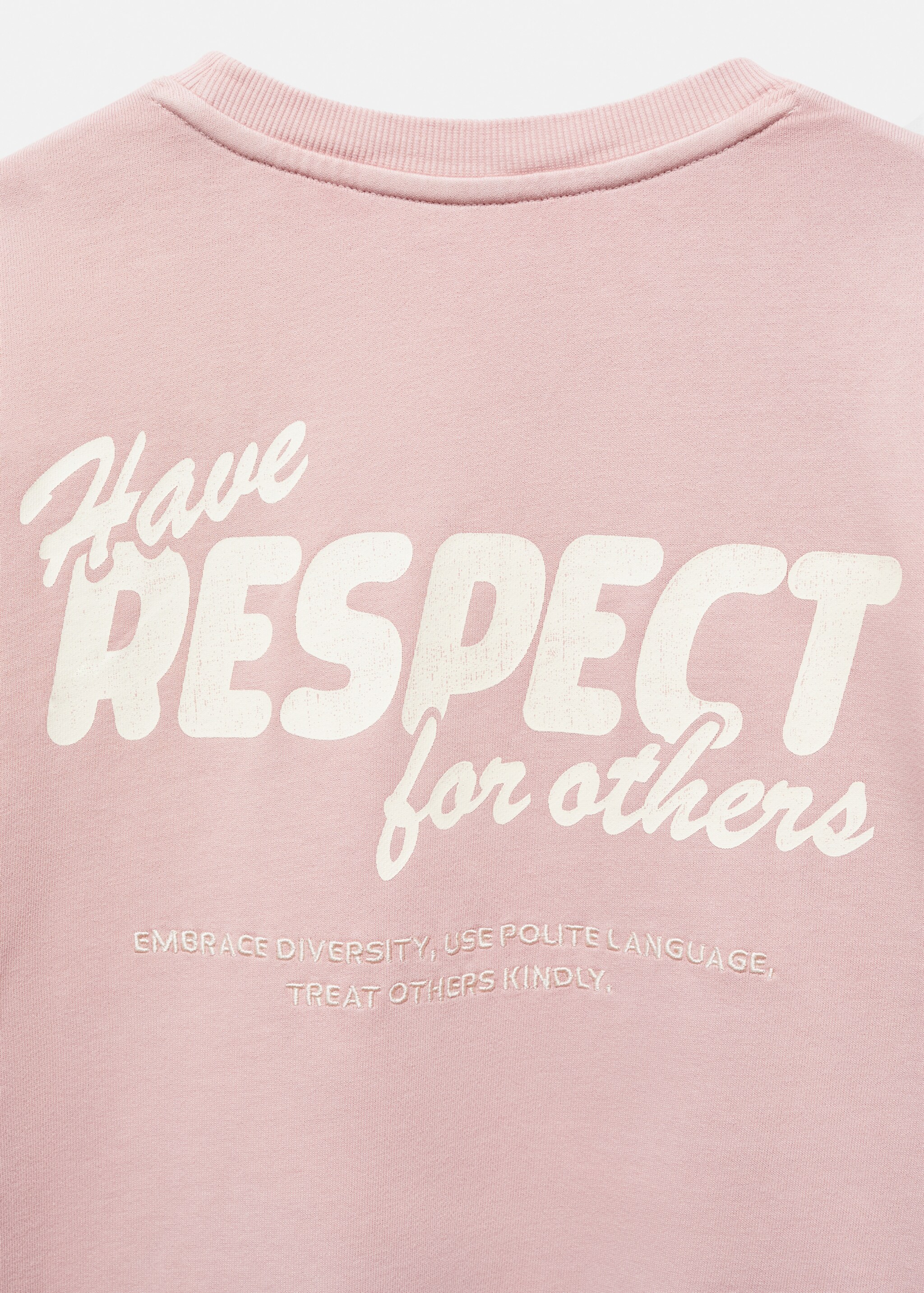 Sweat-shirt message unisexe - Détail de l'article 8, Rose pastel. Ref: 67074790-00.