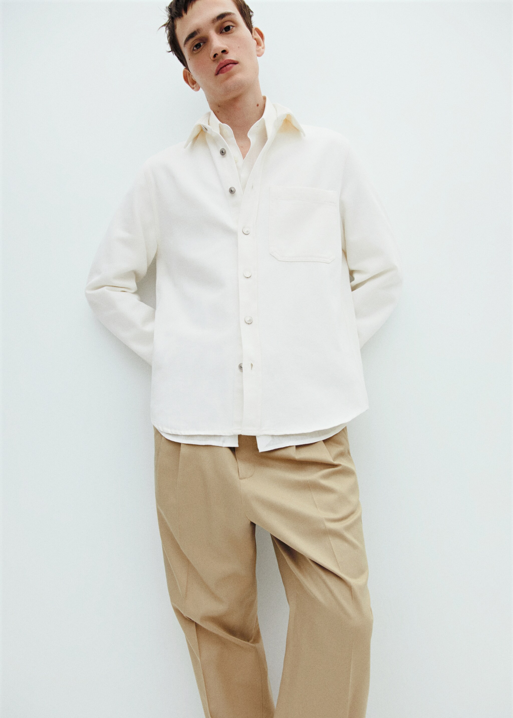 Sobrecamisa regular fit cotó i lli - Detall de l'article 6