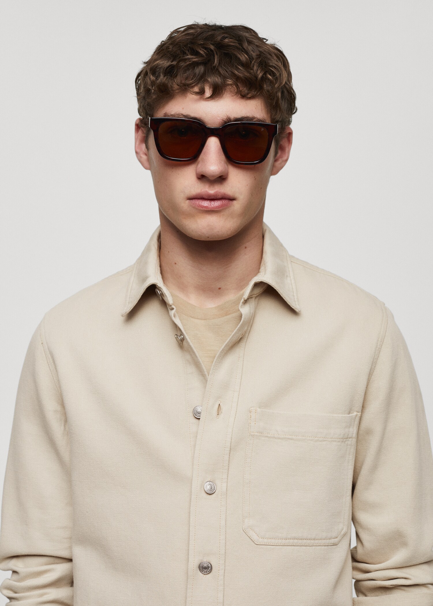 Regular-Fit-Overshirt aus Baumwolle mit Leinen - Detail des Artikels 1