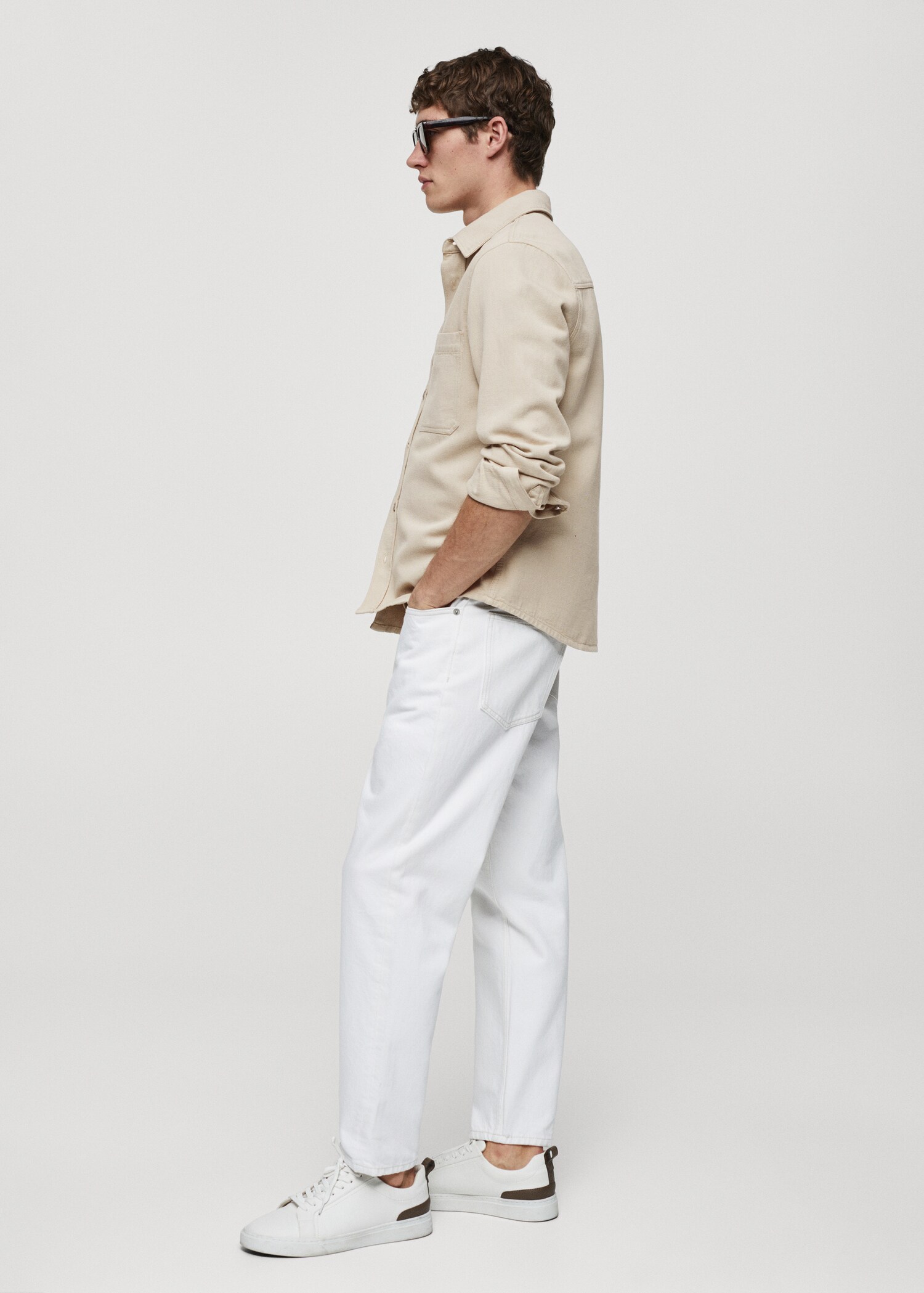 Regular-Fit-Overshirt aus Baumwolle mit Leinen - Detail des Artikels 2