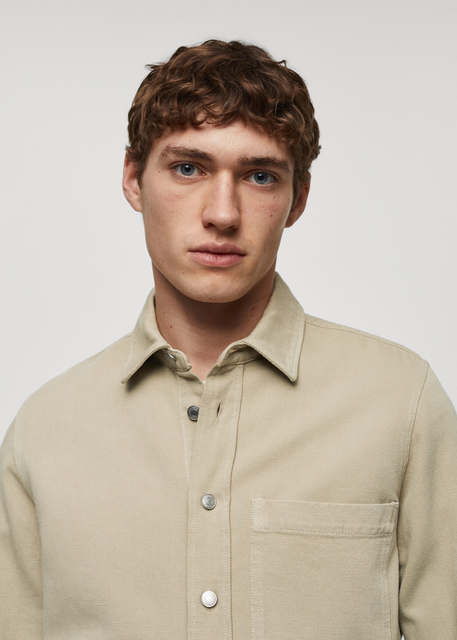Regular-Fit-Overshirt aus Baumwolle mit Leinen - Detail des Artikels 1