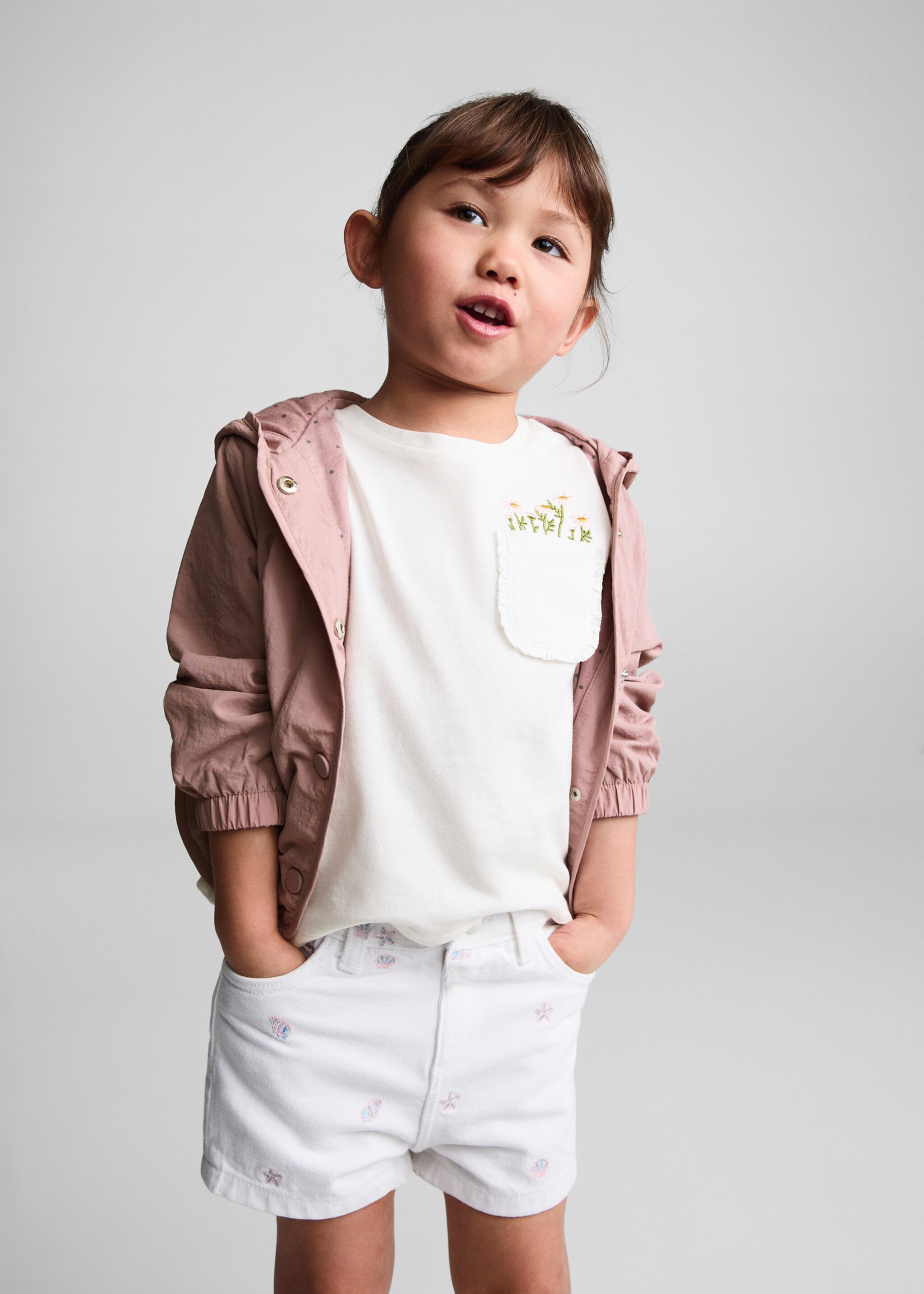 Jacke mit geknöpften Taschen - Mittlere Ansicht, Rosa. Ref: 67075722-00.