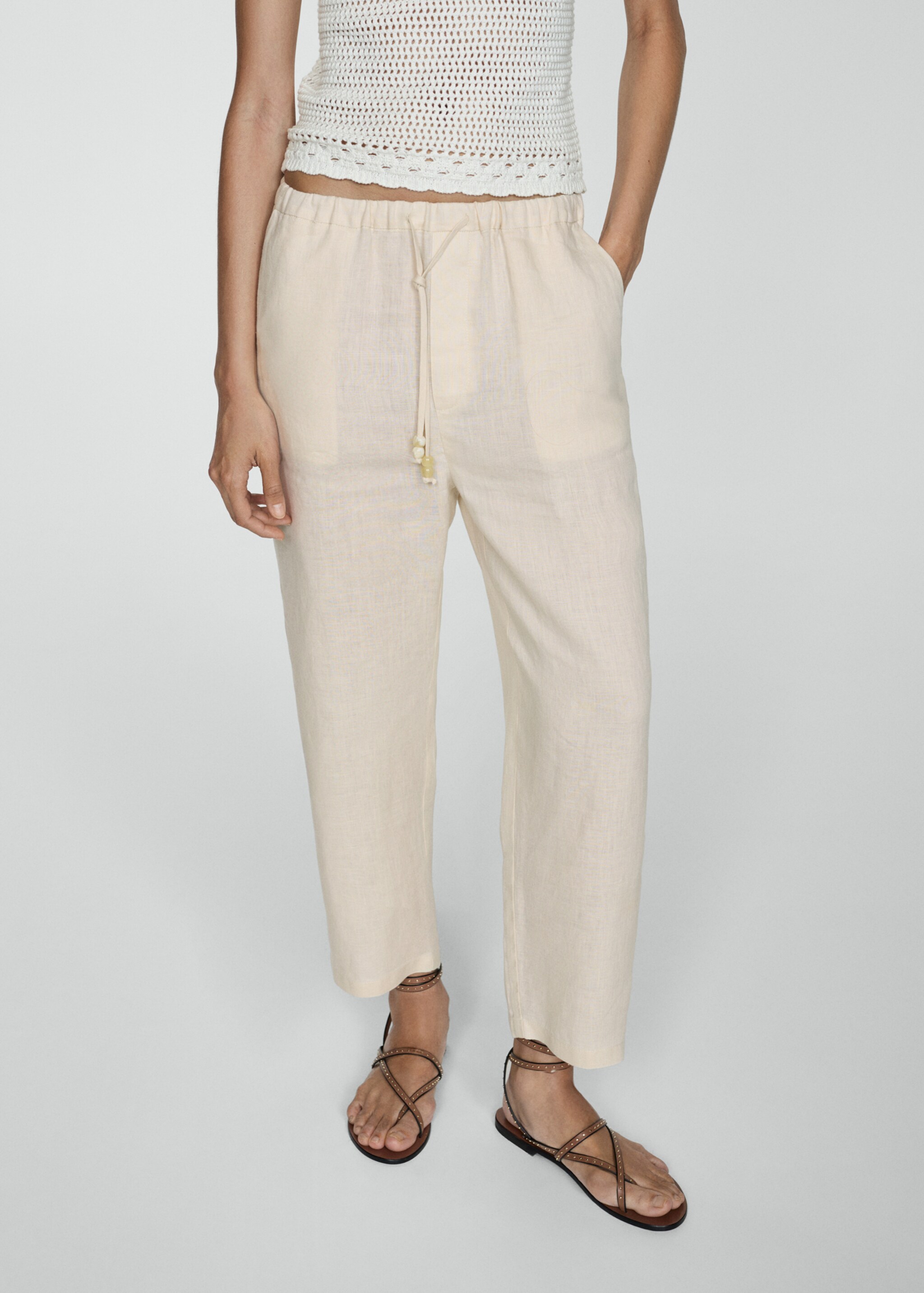 100% linen trousers - Medium plane