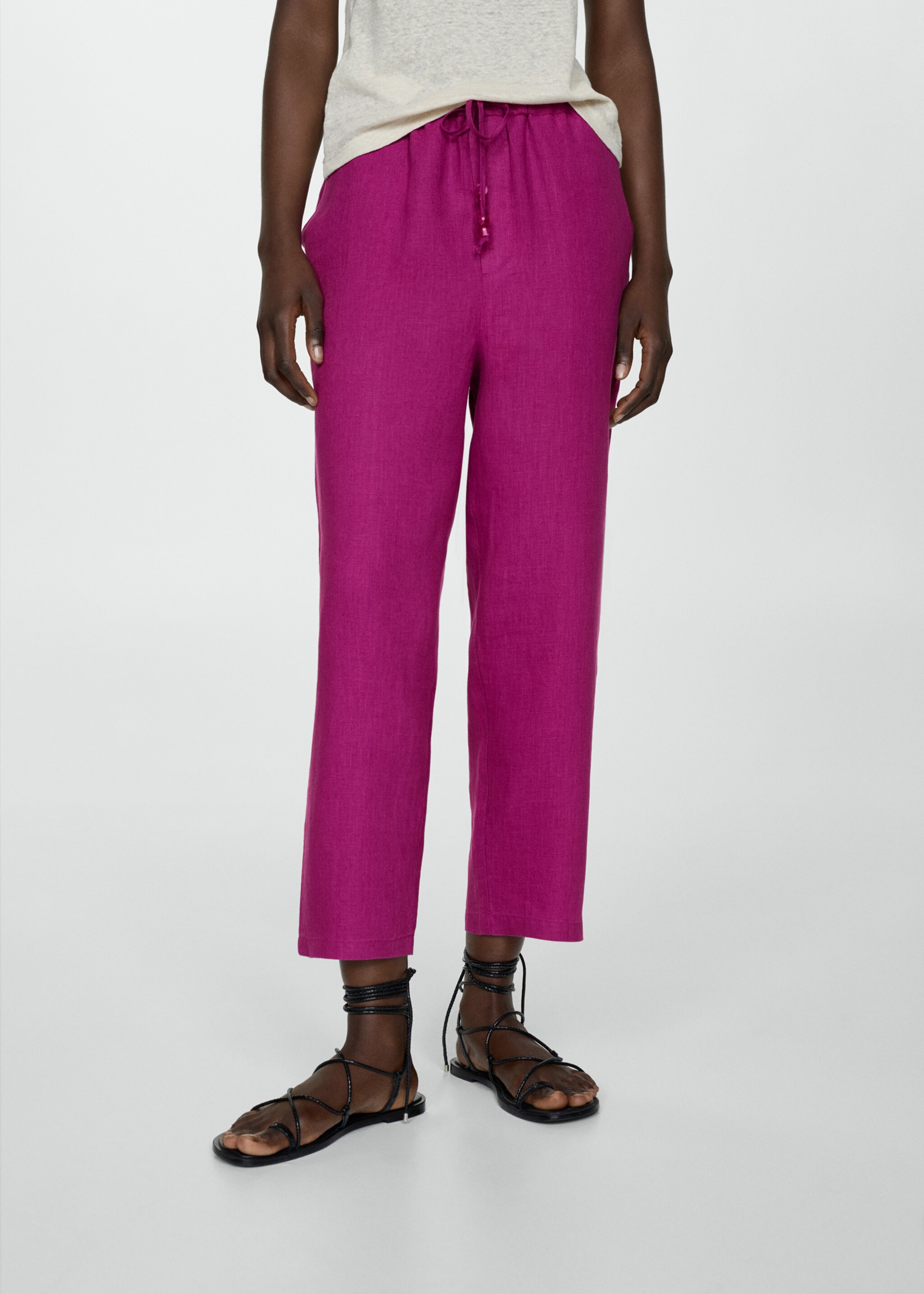 100% linen trousers - Medium plane