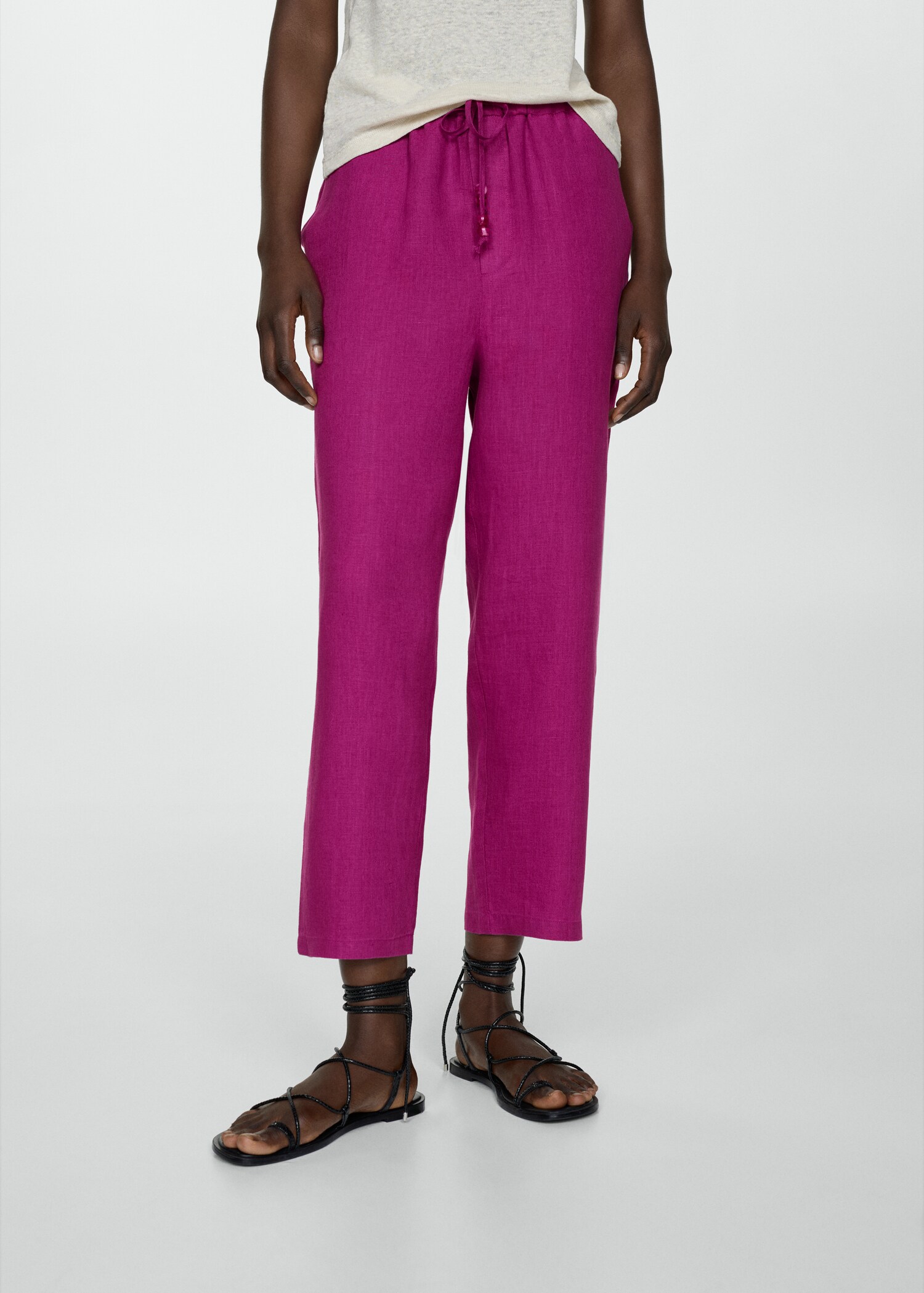 100% linen trousers - Medium plane