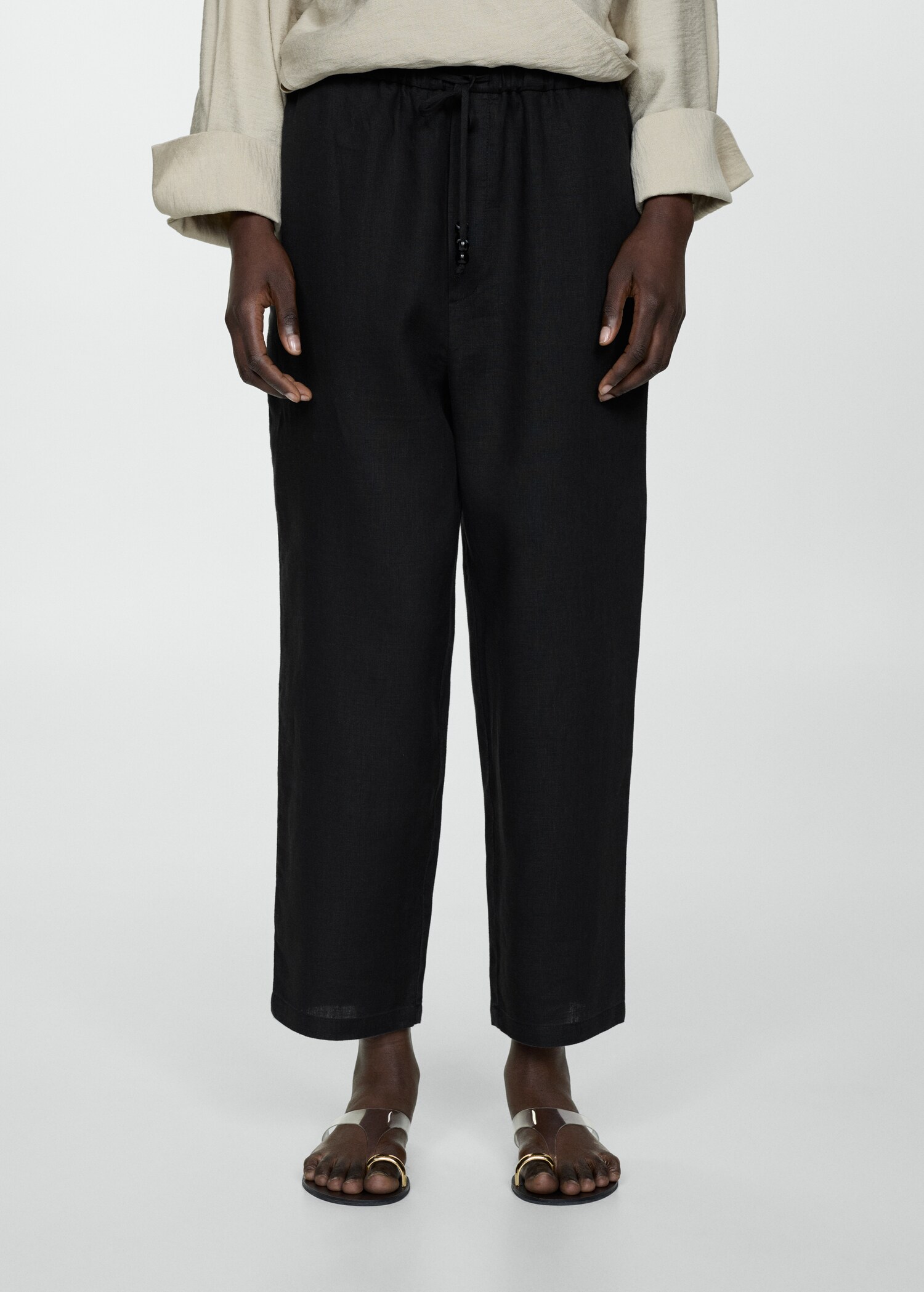 100% linen trousers - Medium plane
