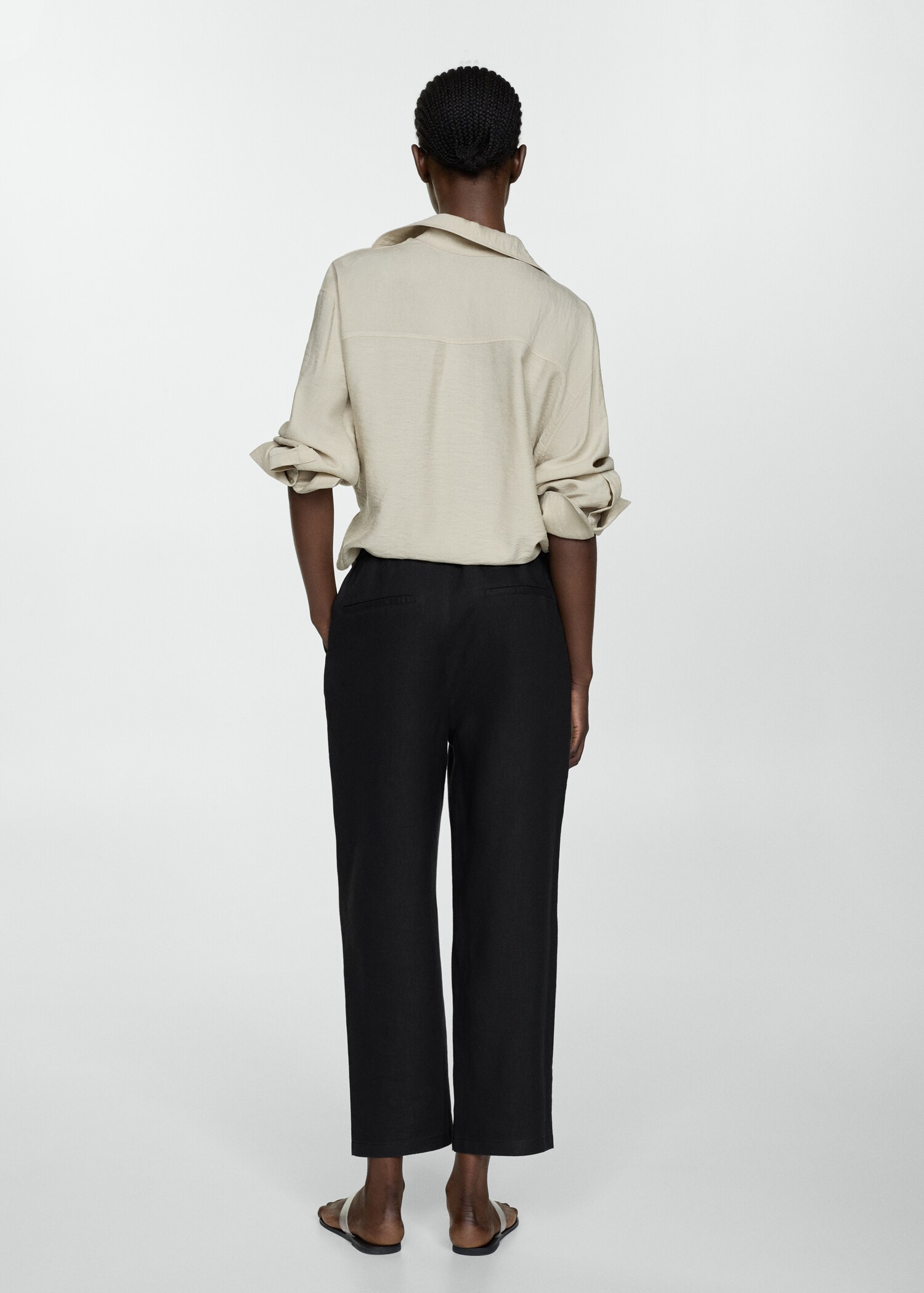 100% linen trousers - Reverse of the article