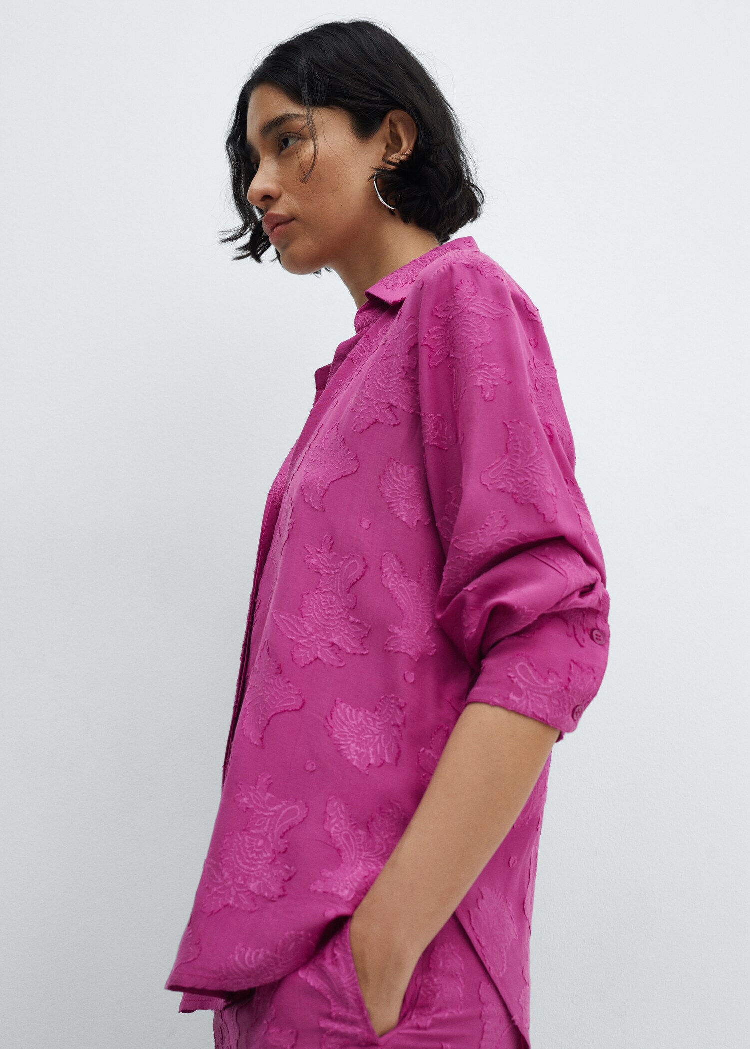 Floral embroidered shirt - Medium plane