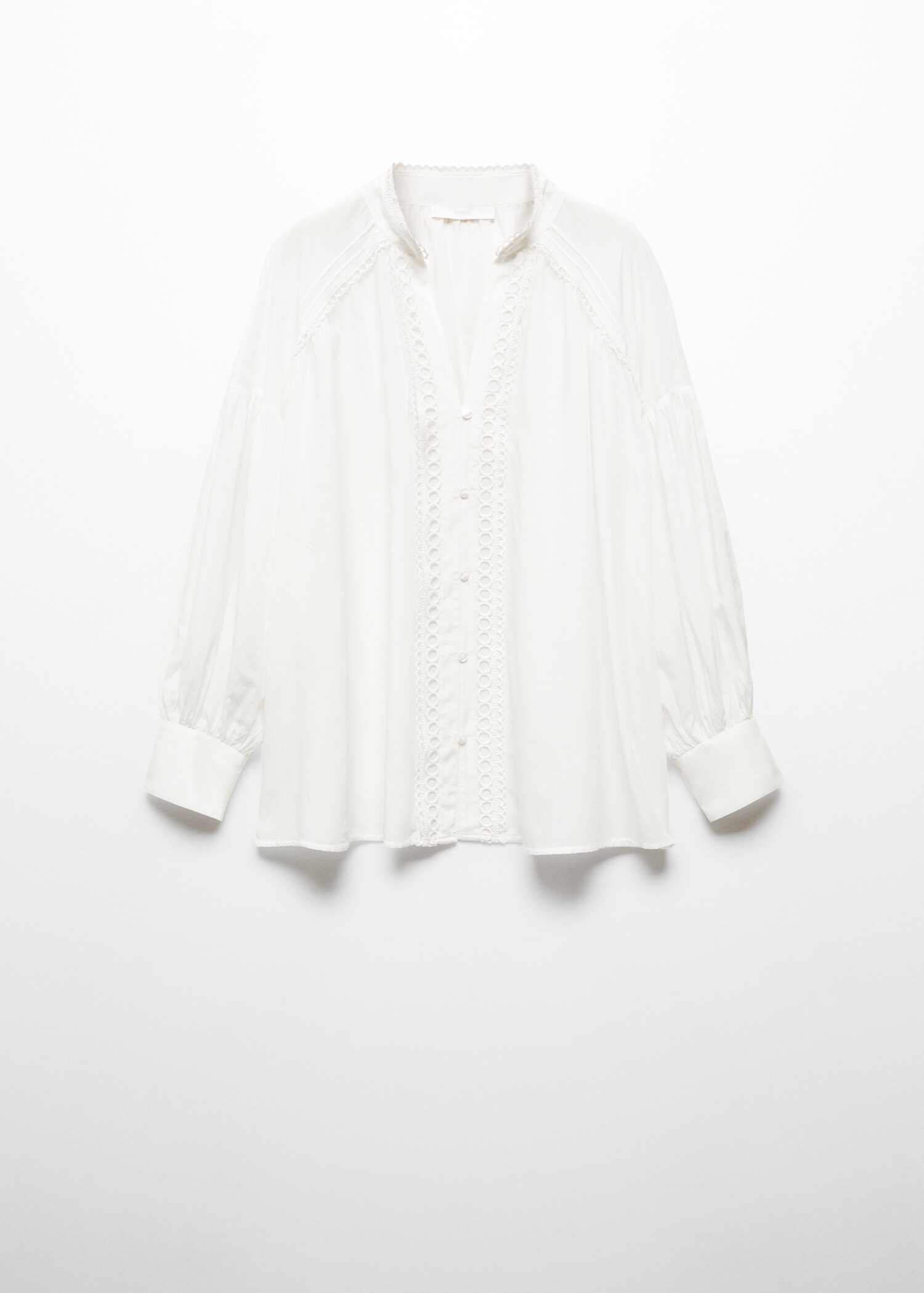 Cotton blouse with openwork detail - Article without model