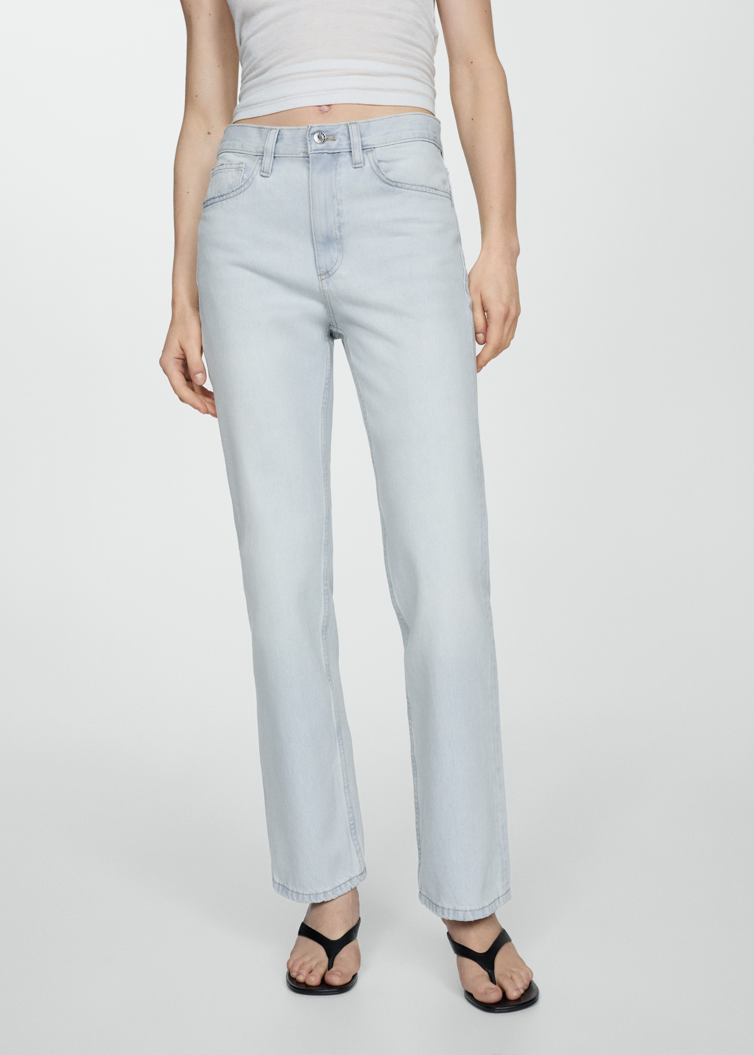 Leg Jeans Mango Vaqueros Rectos Mujer Wide Leg Pantalones Blancos
