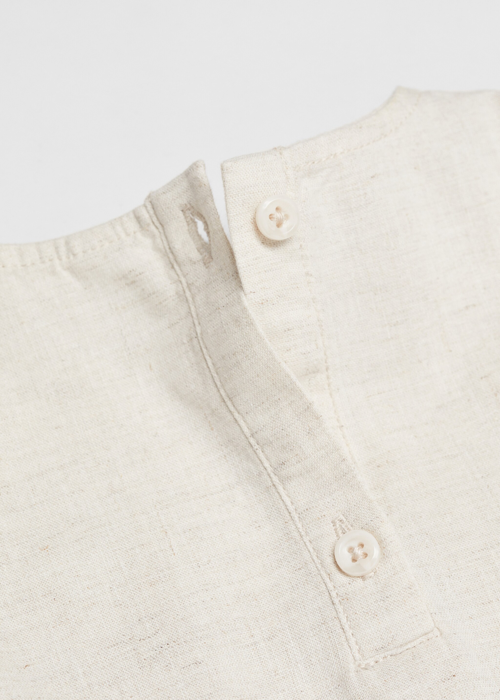 Linen-blend ruffled blouse - Details of the article 0