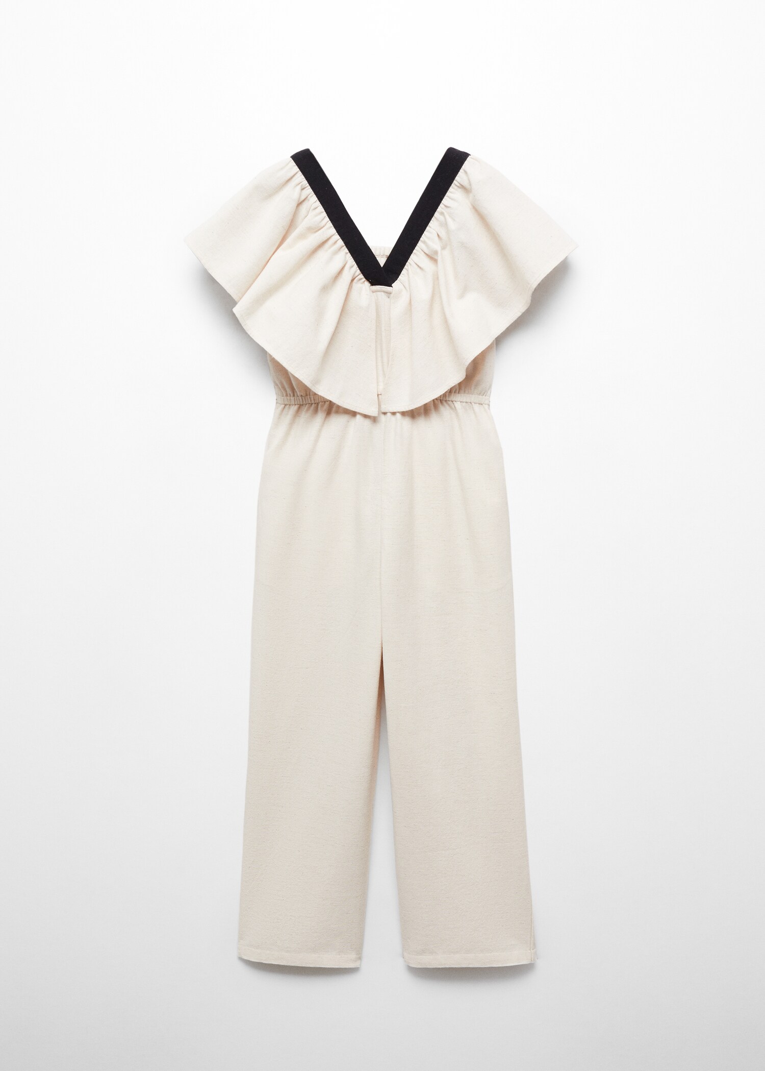 Leinen-Jumpsuit mit Rüschendetail - Rückseite des Artikels