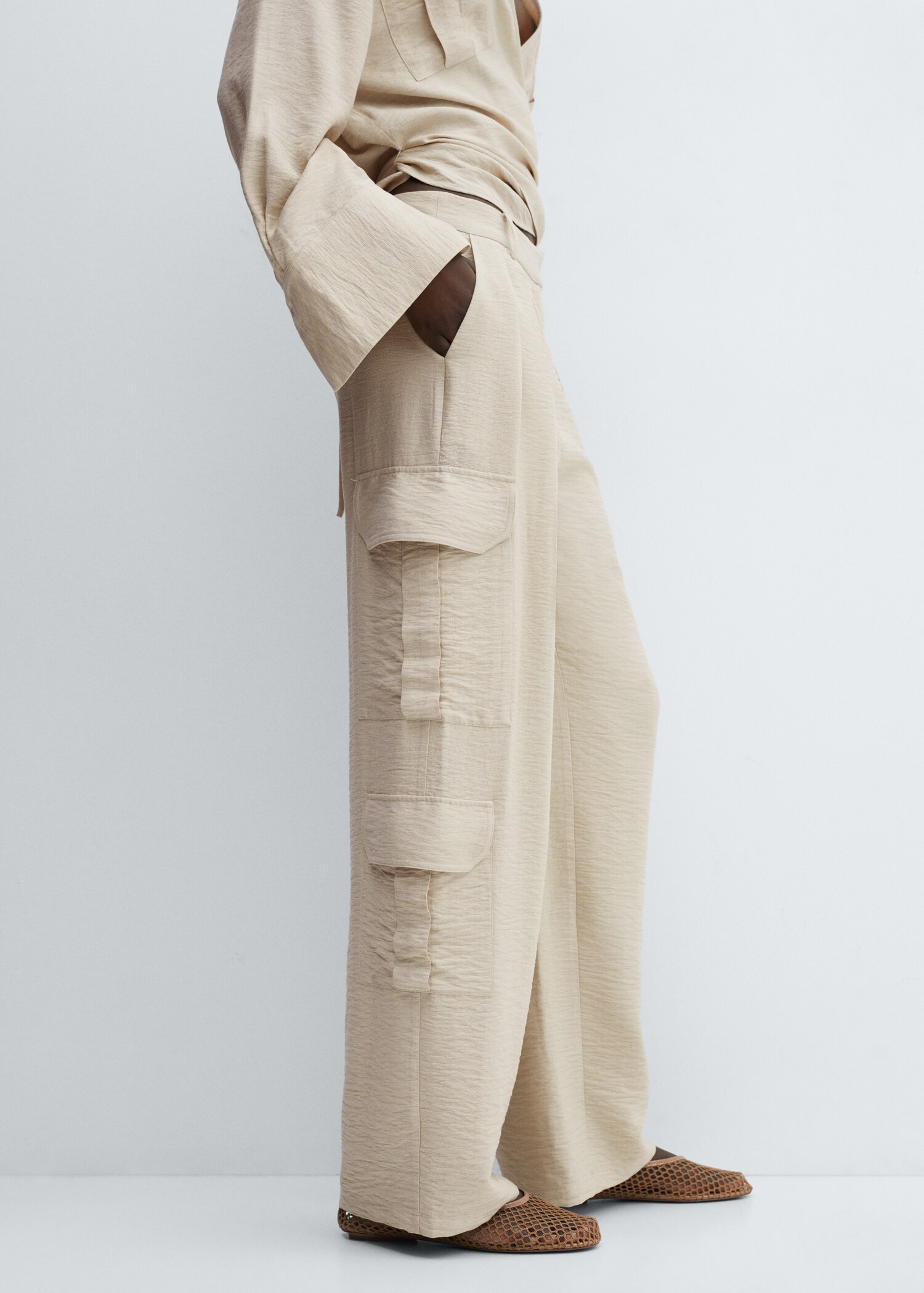 Pleated cargo trousers - Medium plane