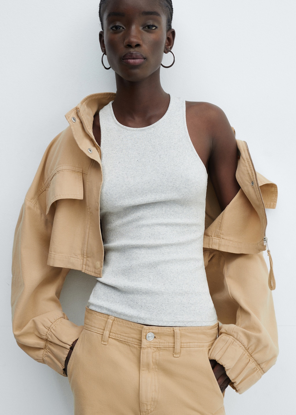 Cropped jacket with pockets - Women | MANGO OUTLET USA Cropped jacket with pockets - Women | MANGO OUTLET USA