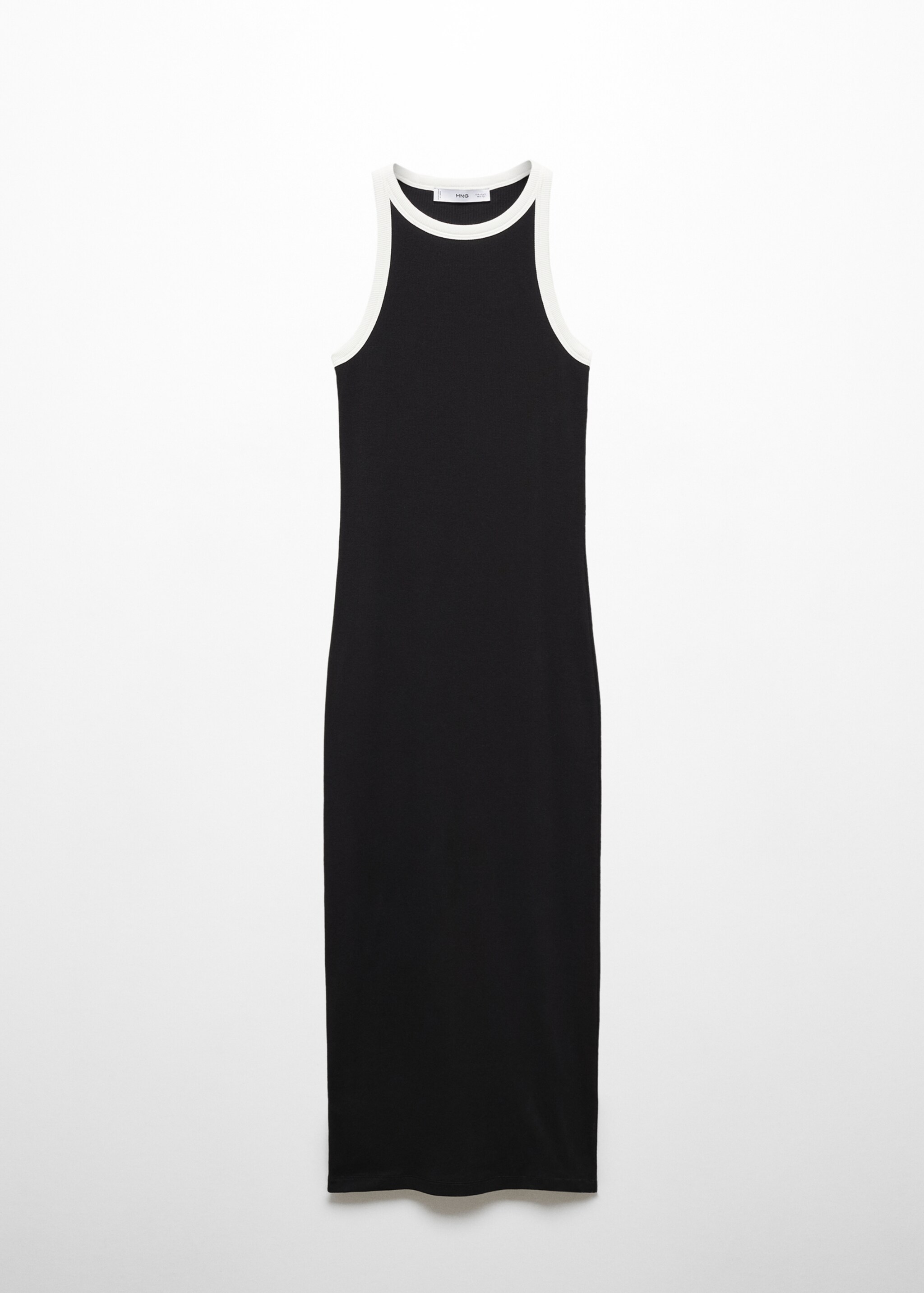 Contrast ribbed knit dress - Article without model