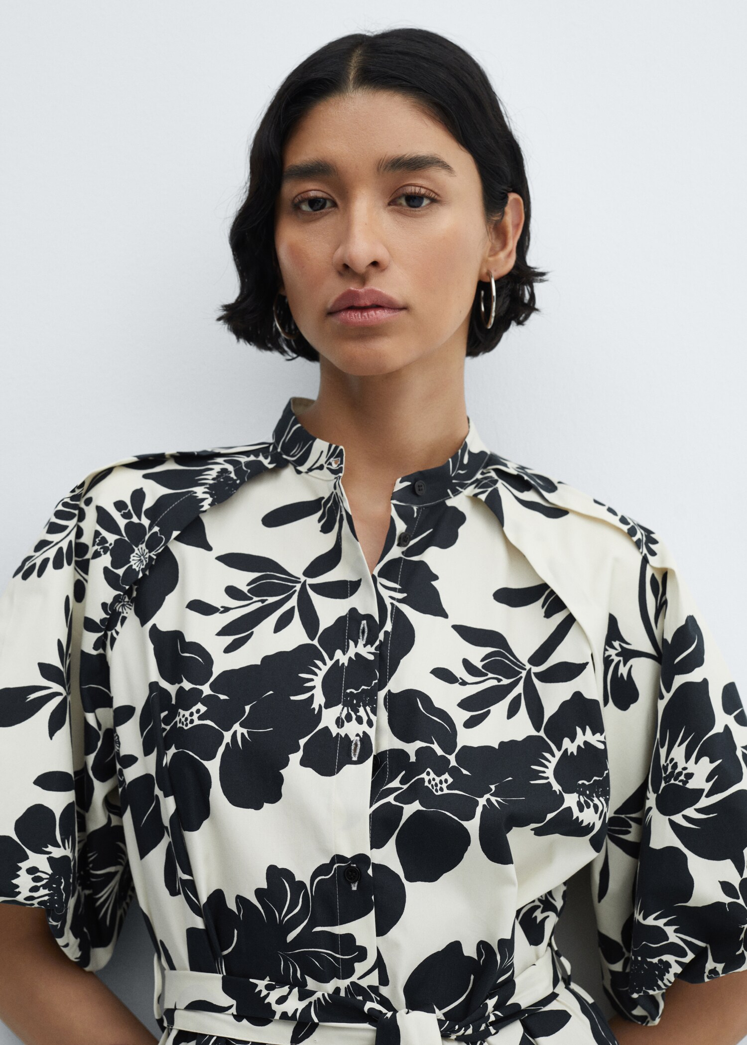 Floral puffed sleeves dress - Details of the article 1
