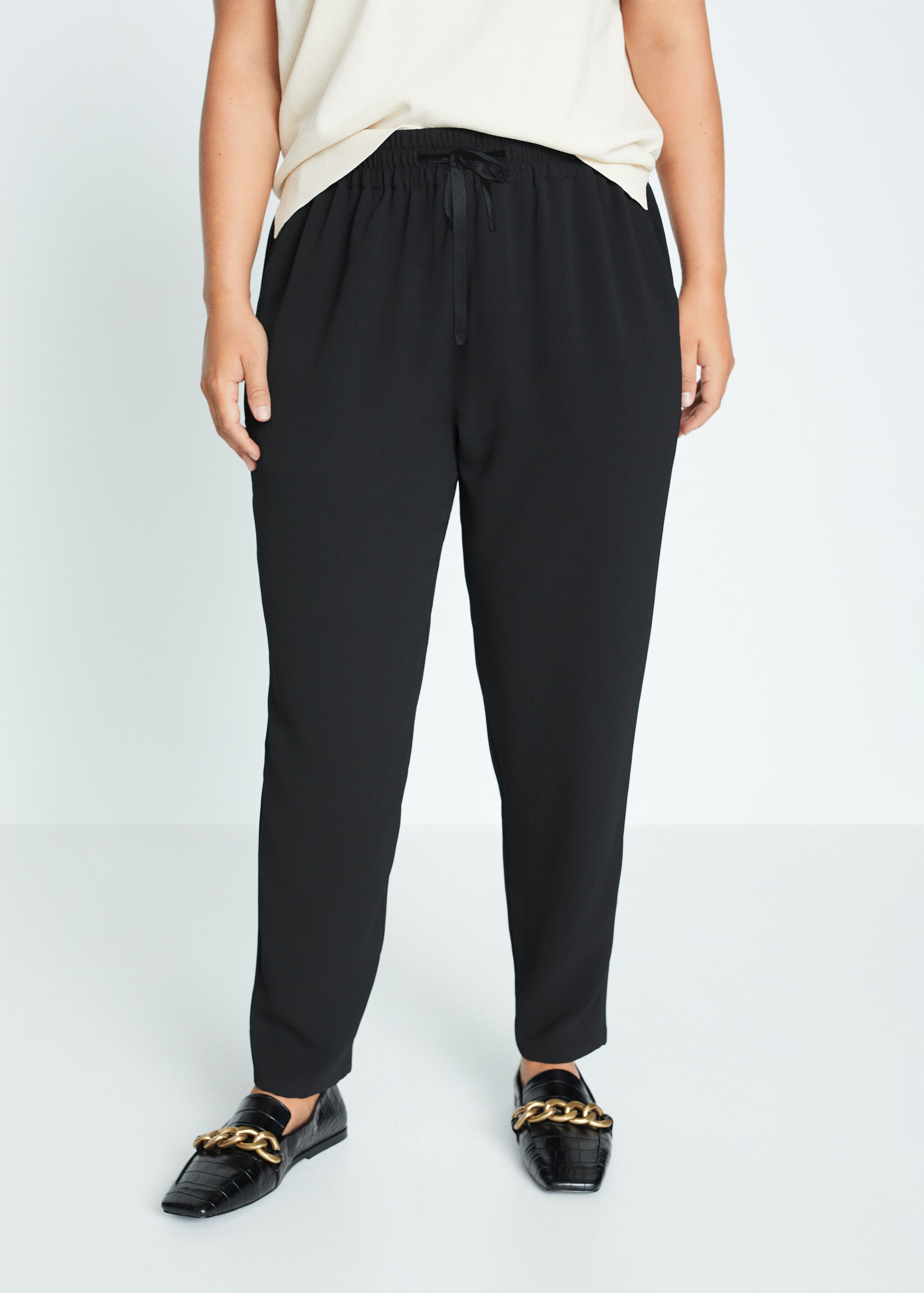 Drawstring baggy trousers - Medium plane