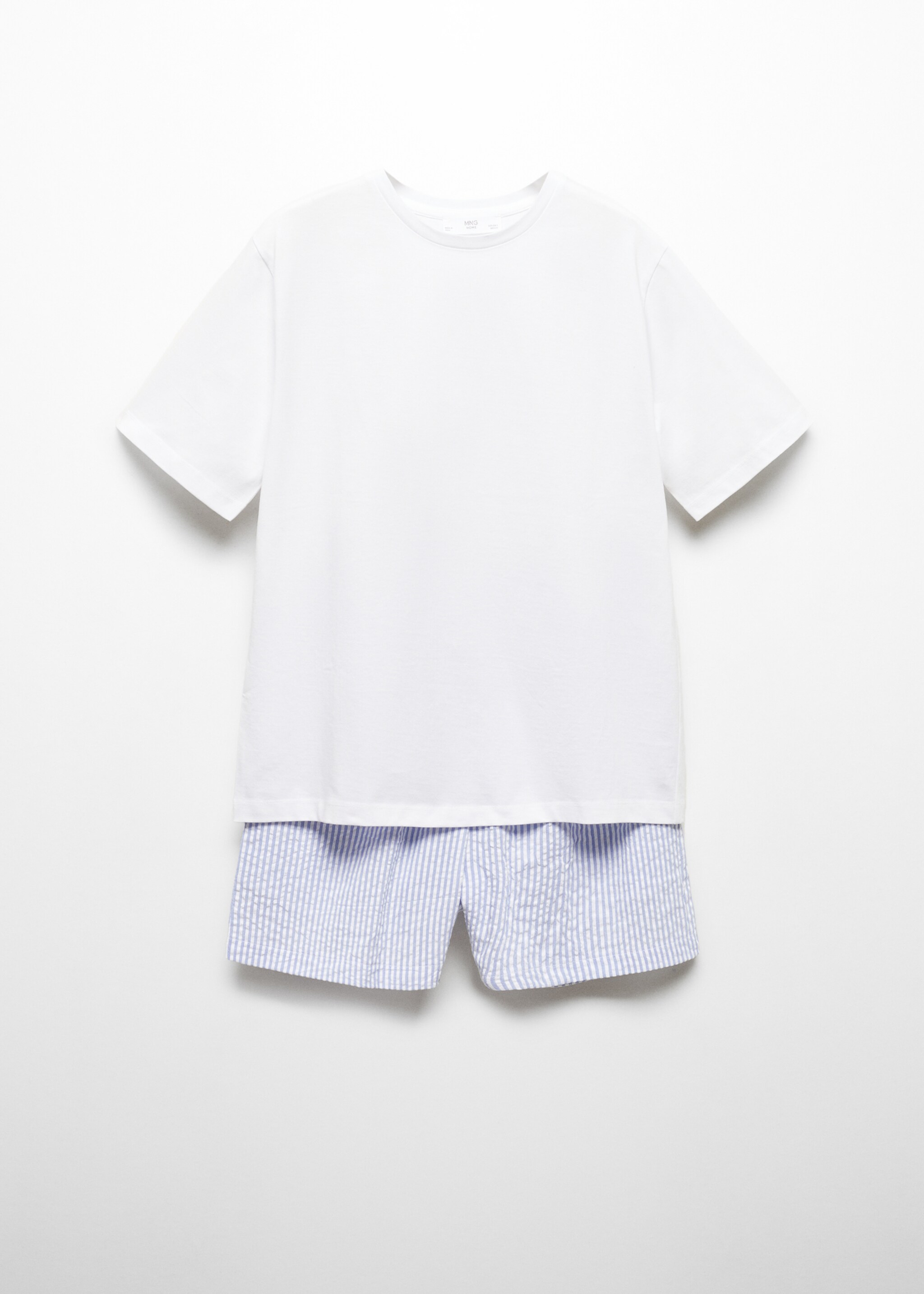 Two-piece striped cotton pyjamas - Article without model, Blue. Ref: 67075979-00.