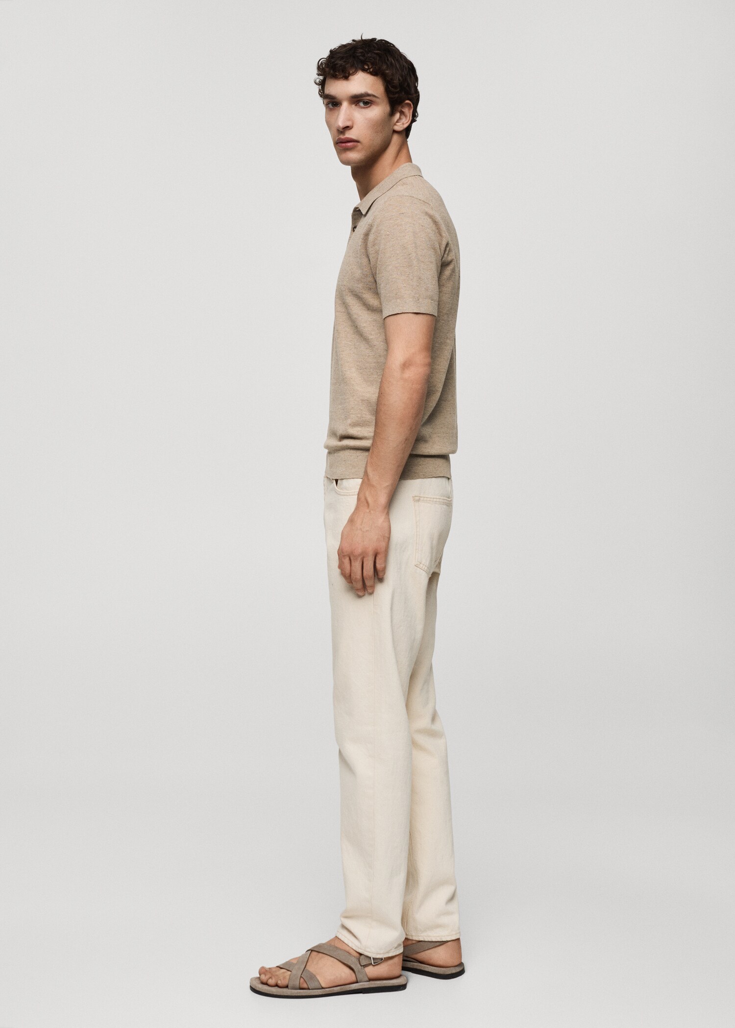 Short-sleeve knitted polo shirt - Details of the article 2