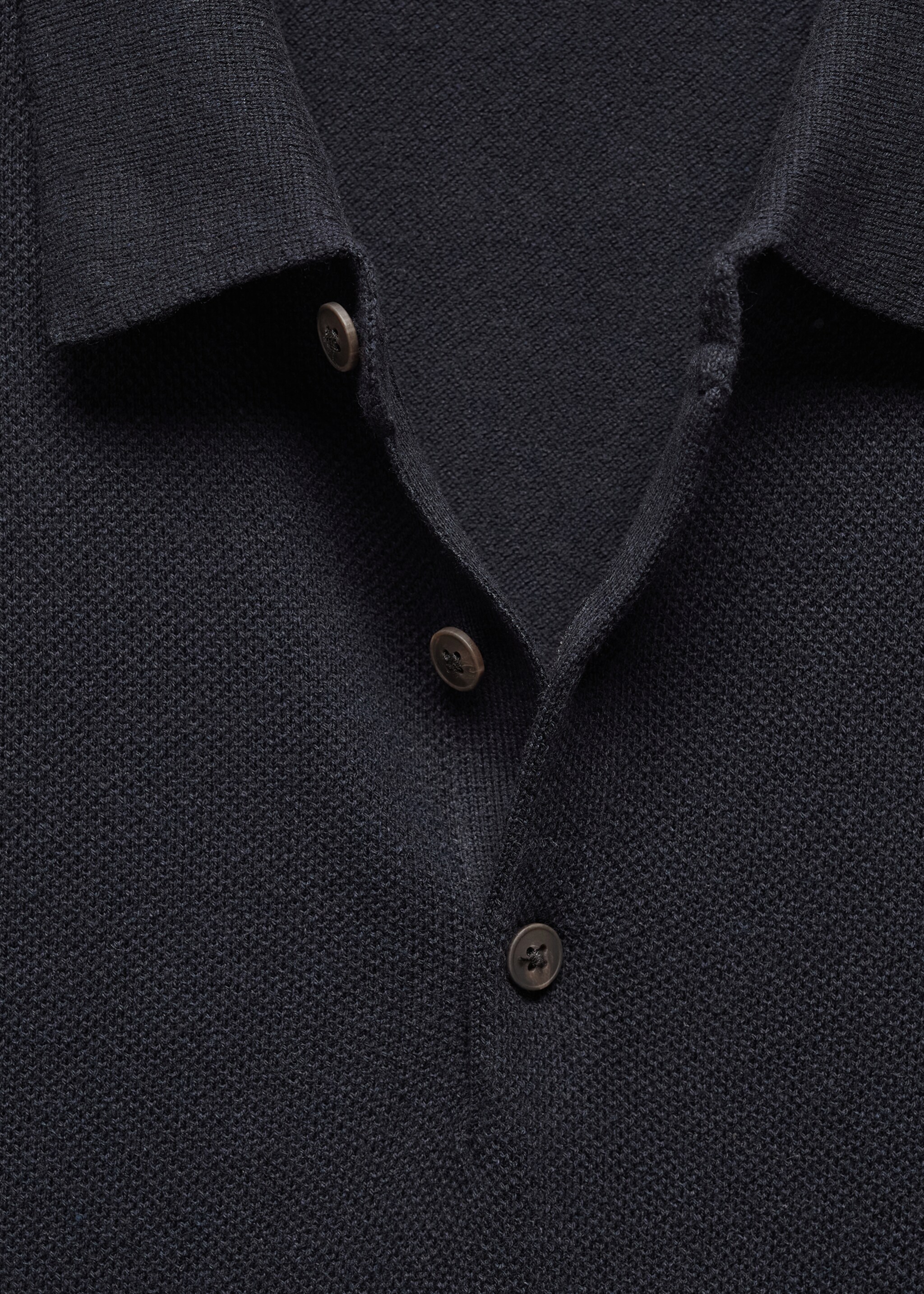 Kurzärmliges Strick-Poloshirt - Detail des Artikels 8, Dunkles Marineblau. Ref: 67075981-00.