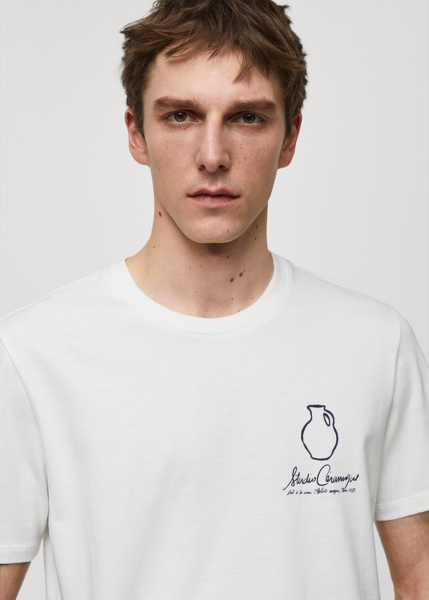100% cotton t-shirt with printed detail - Details of the article 1