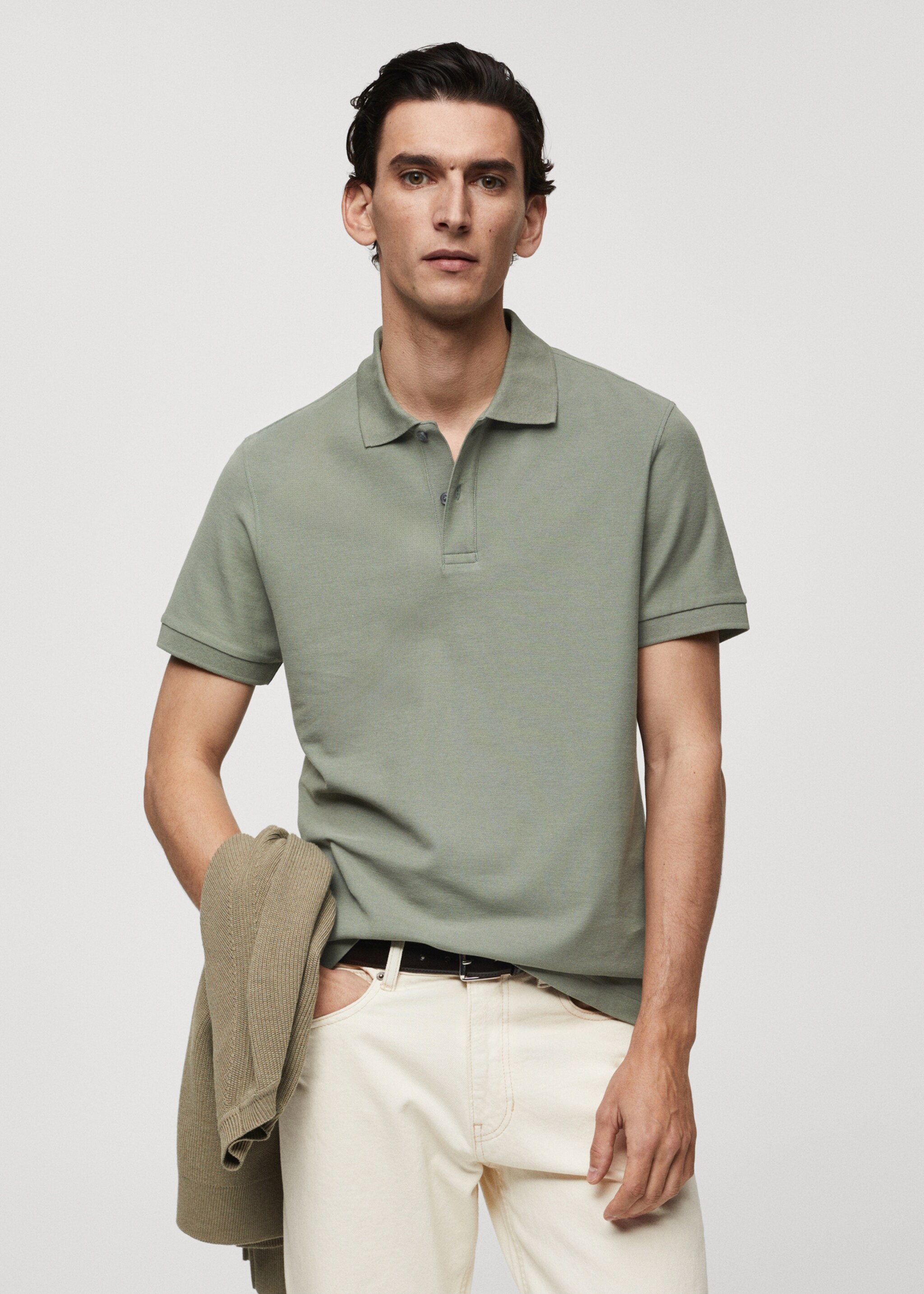 100% cotton pique polo shirt - Medium plane