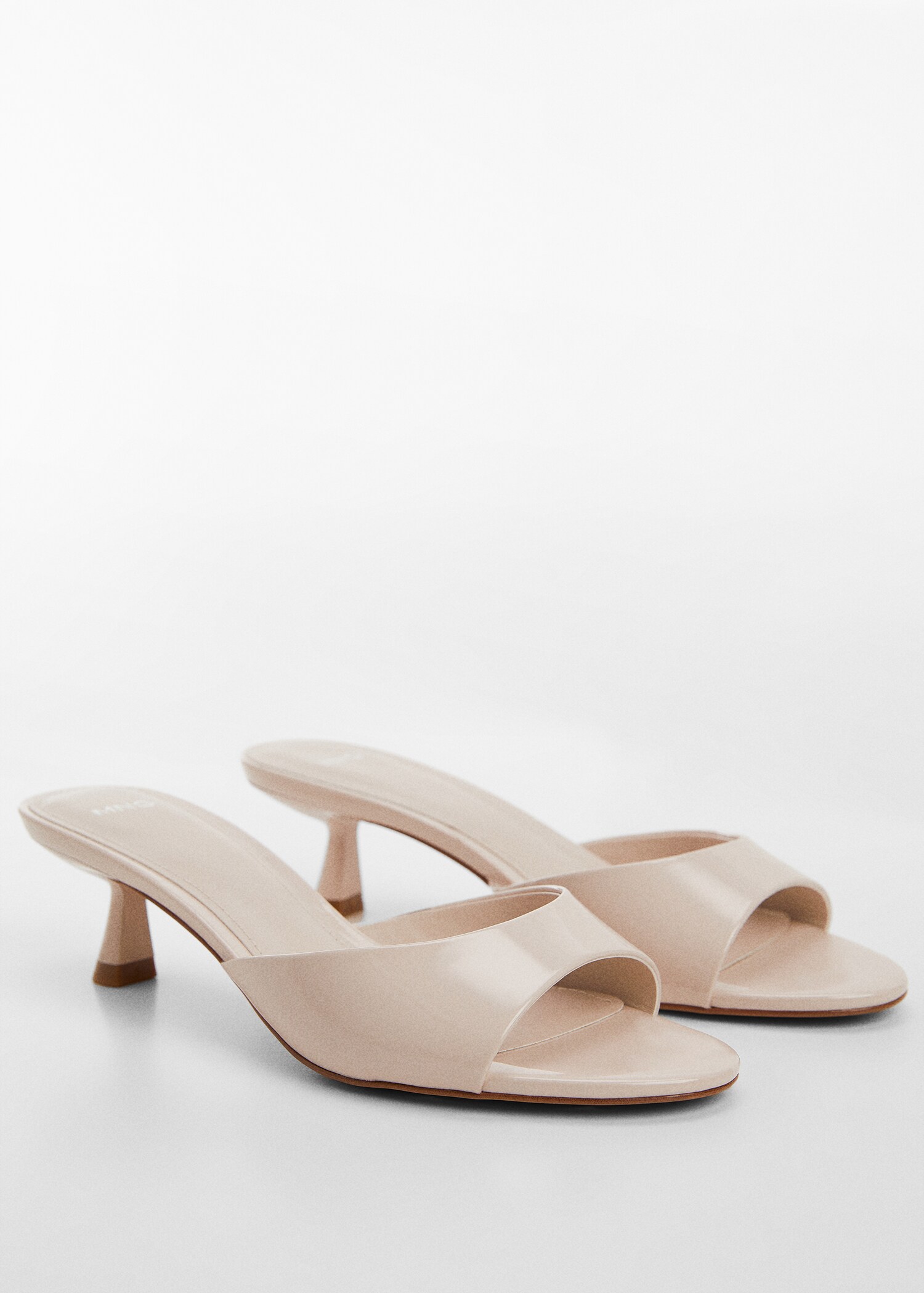 Patent leather effect heeled sandal - Medium plane