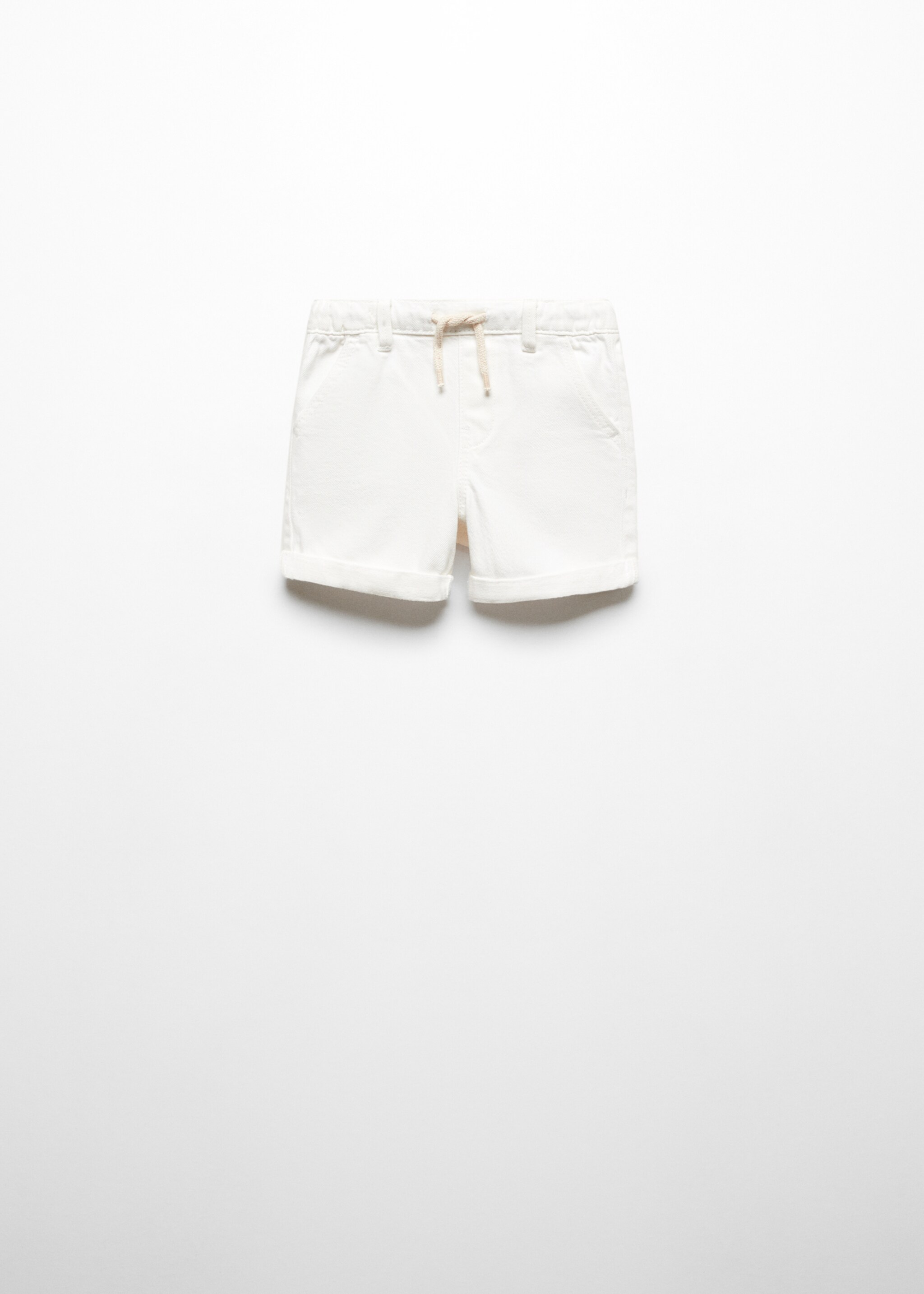 Elastic waist denim Bermuda shorts - Article without model