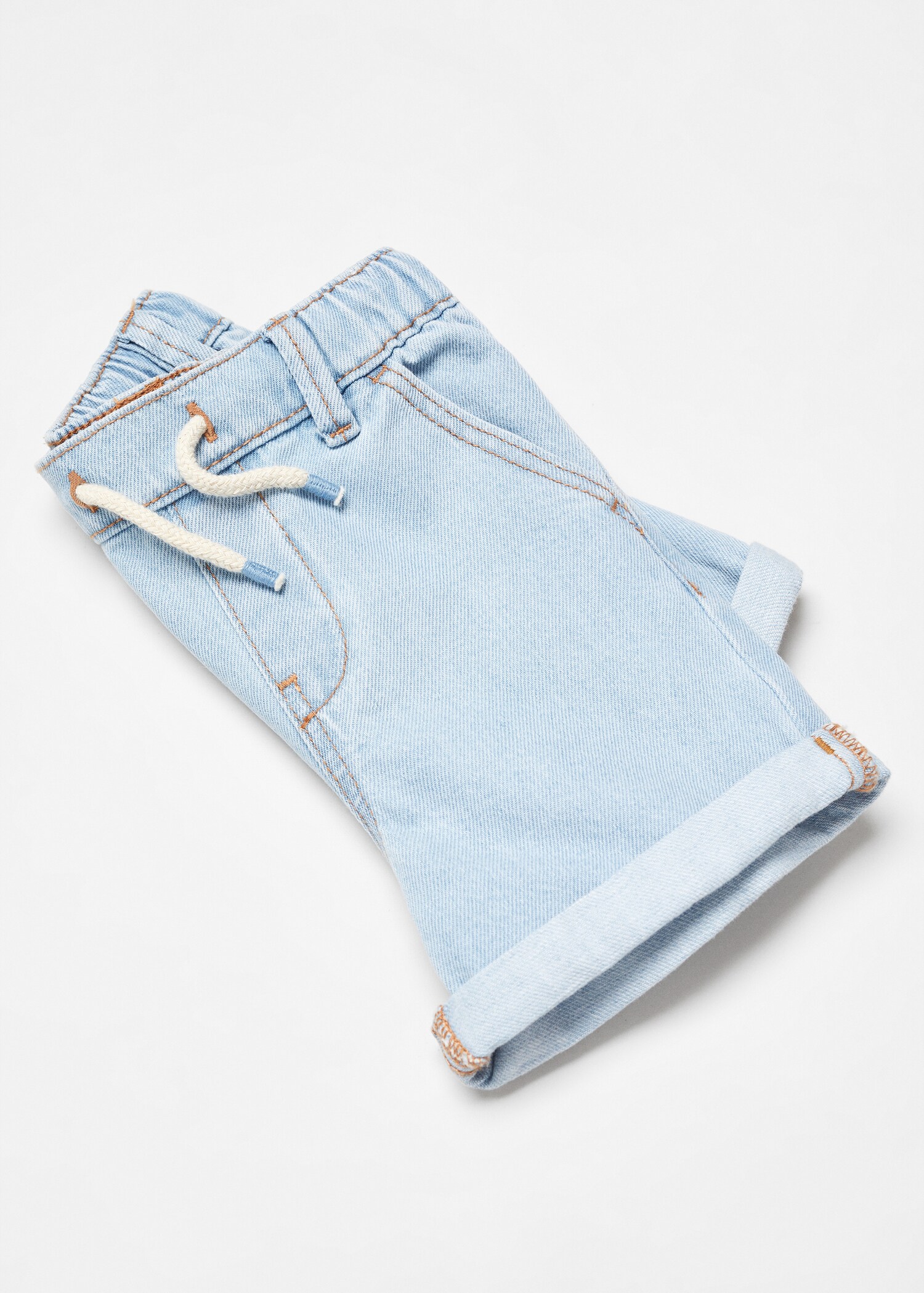 Elastic waist denim Bermuda shorts - Details of the article 8