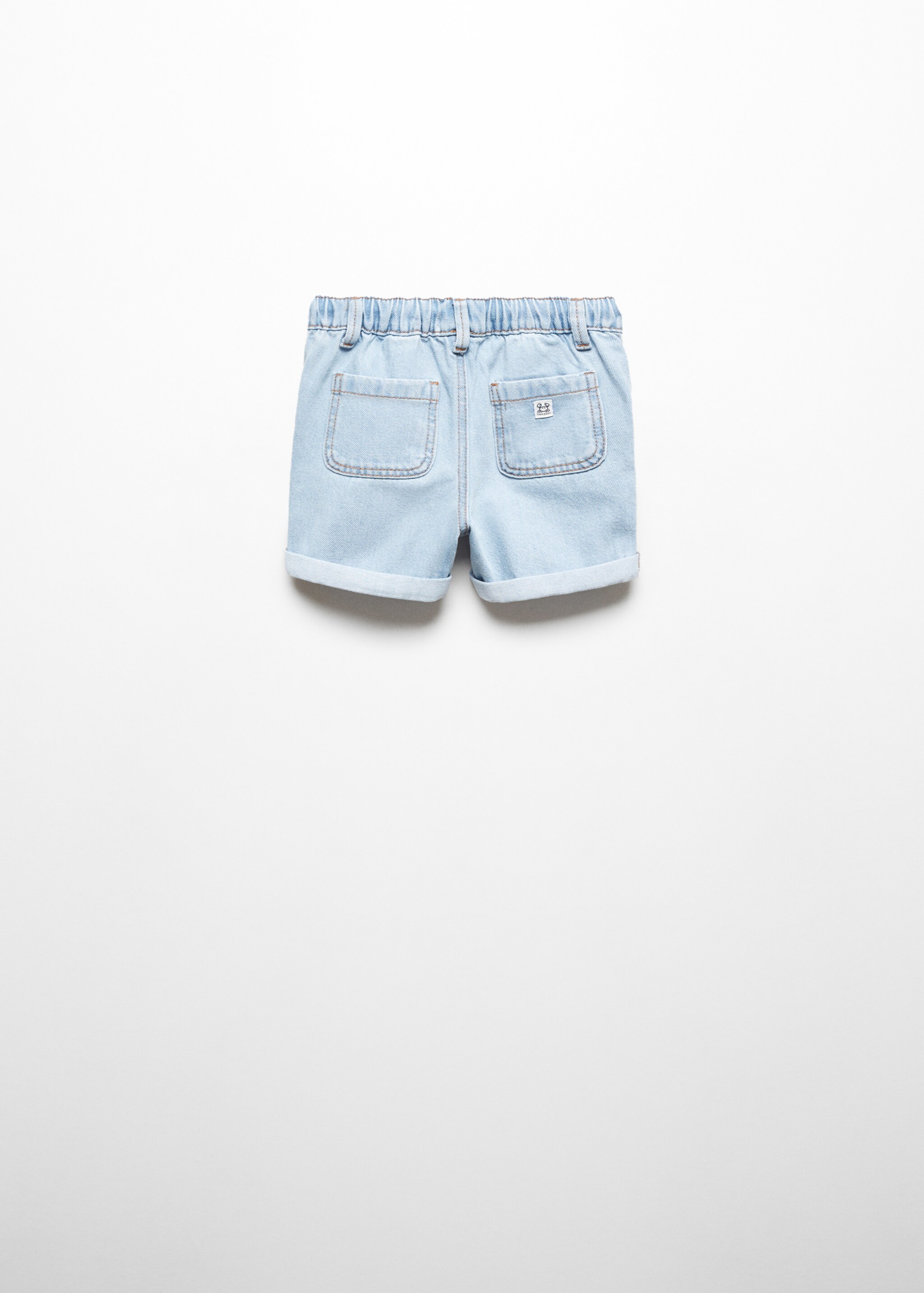 Elastic waist denim Bermuda shorts - Reverse of the article, Light Blue. Ref: 67075989-00.