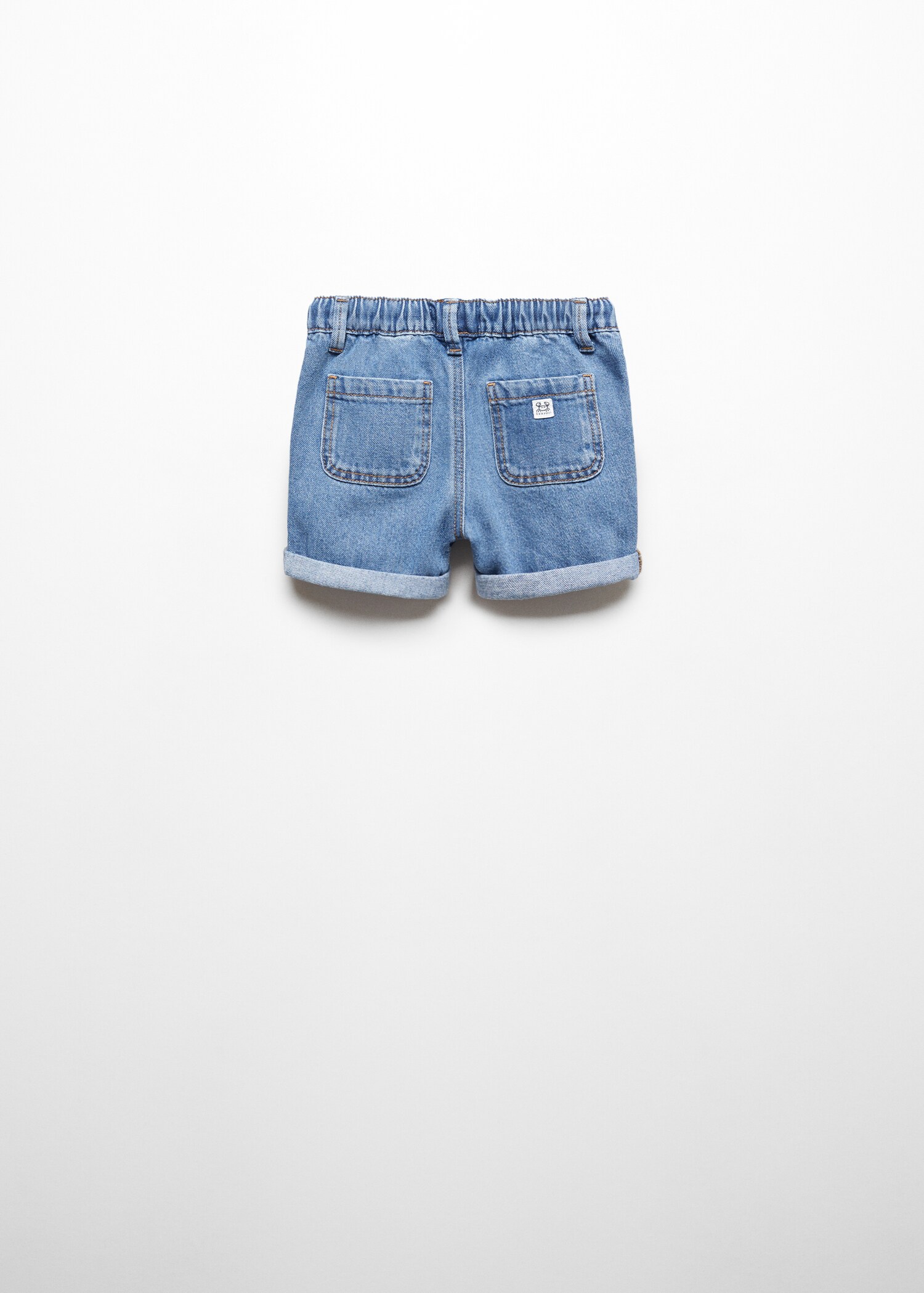 Elastic waist denim Bermuda shorts - Reverse of the article