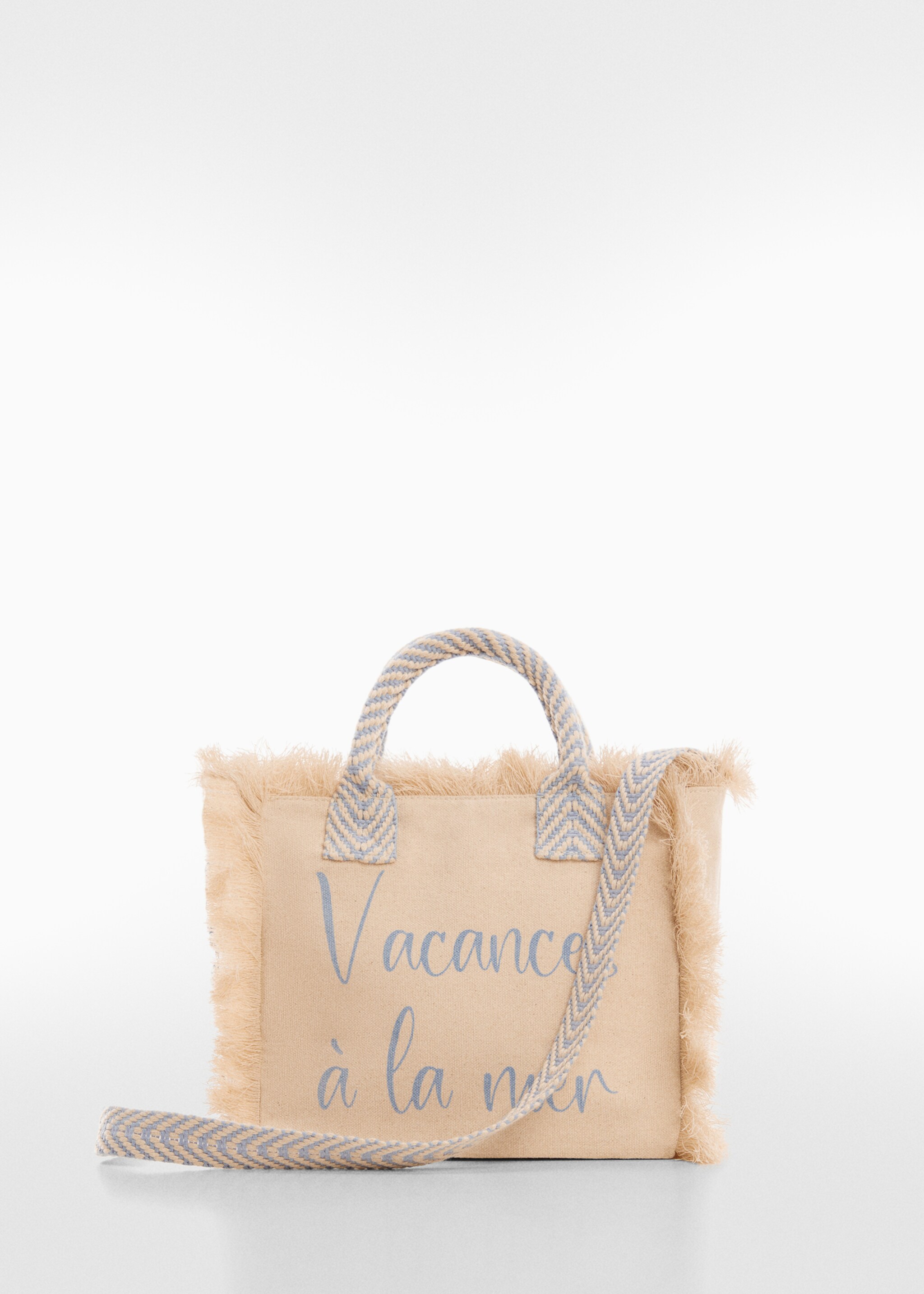 Fringed shopper bag - Article without model, Sand. Ref: 67075991-00.