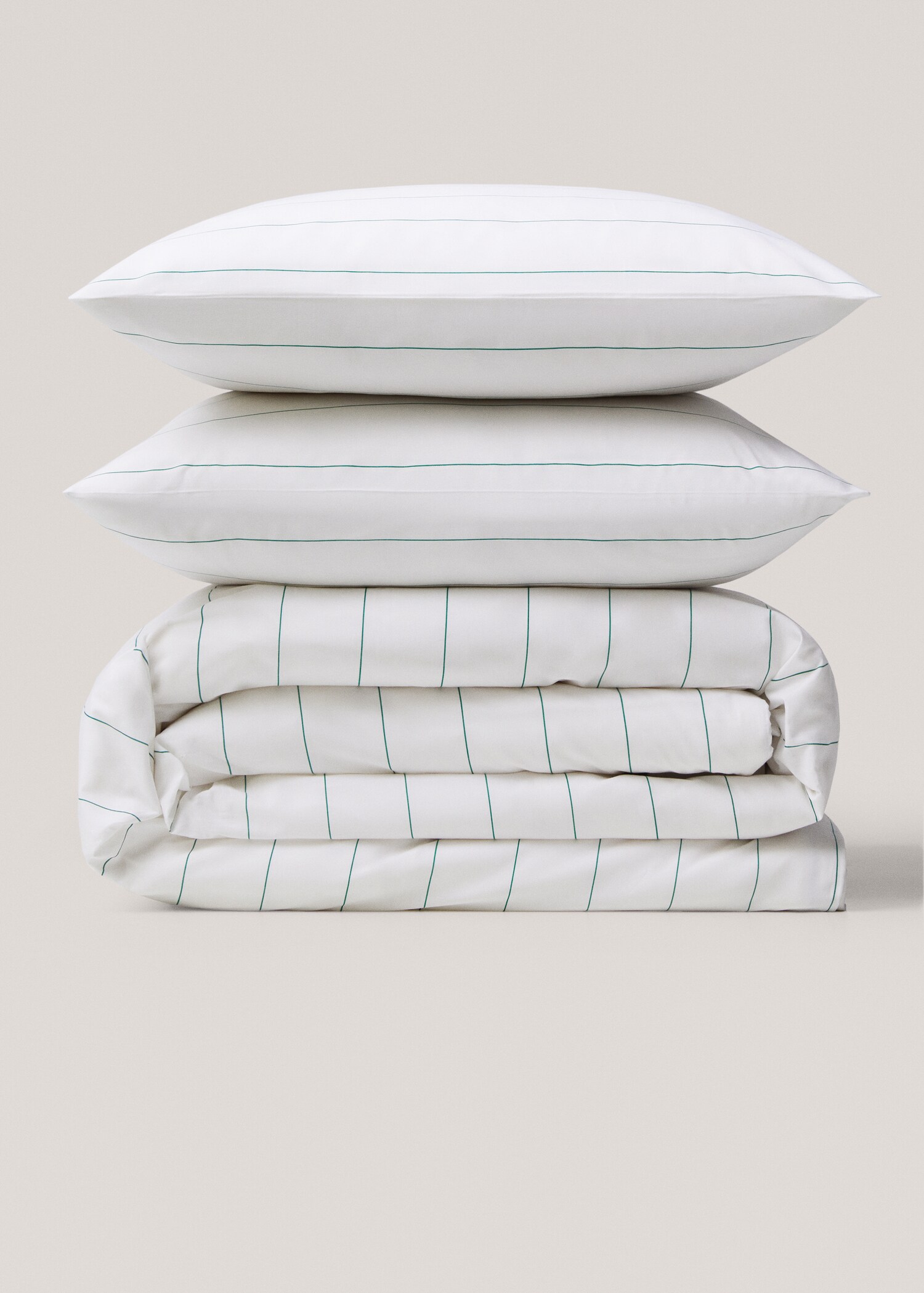 Baumwoll-Bettbezug mit Streifenmuster für 180 cm Bett - Artikel ohne Model