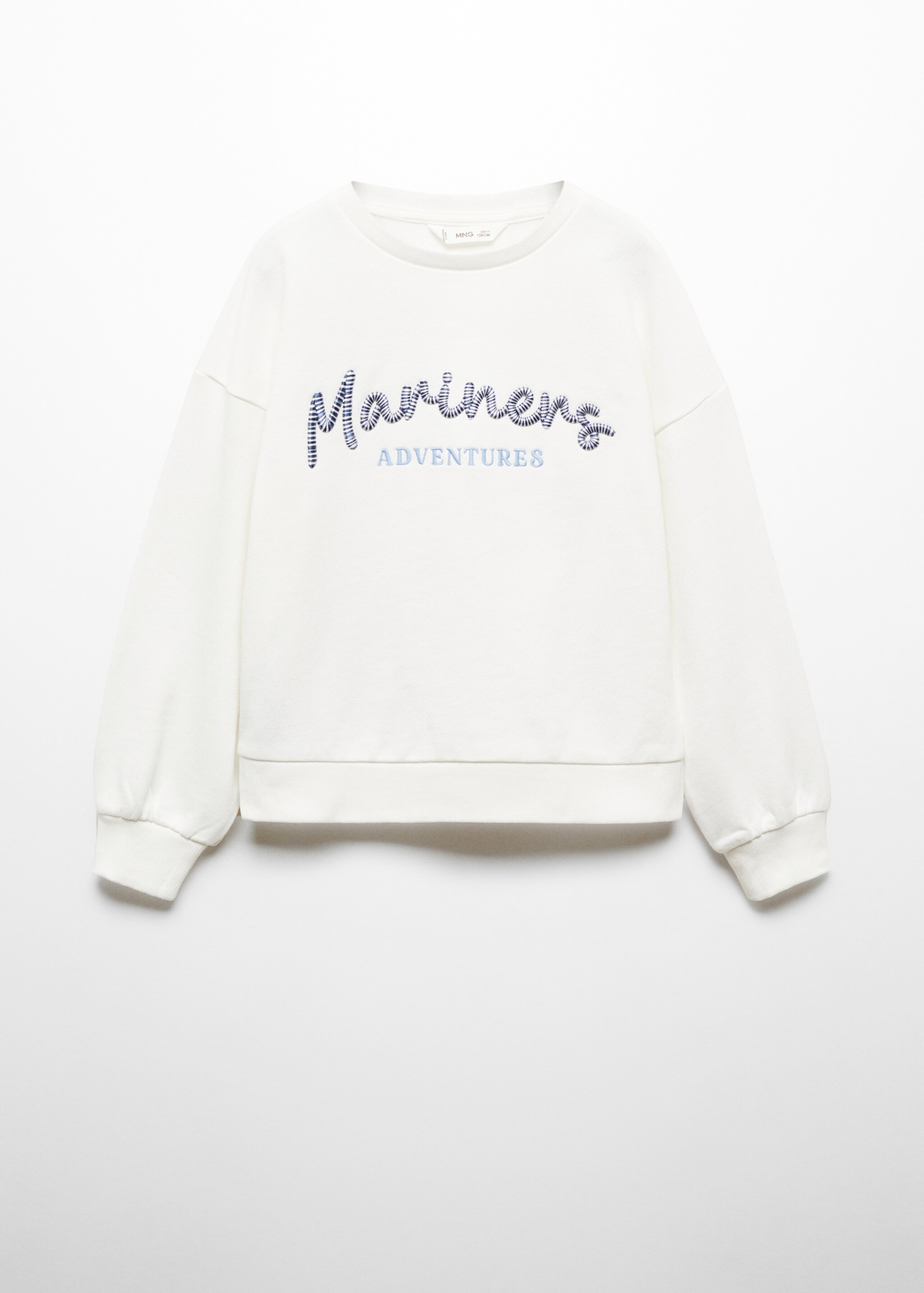 Embossed message cotton sweater - Article without model, Off White. Ref: 67076002-00.