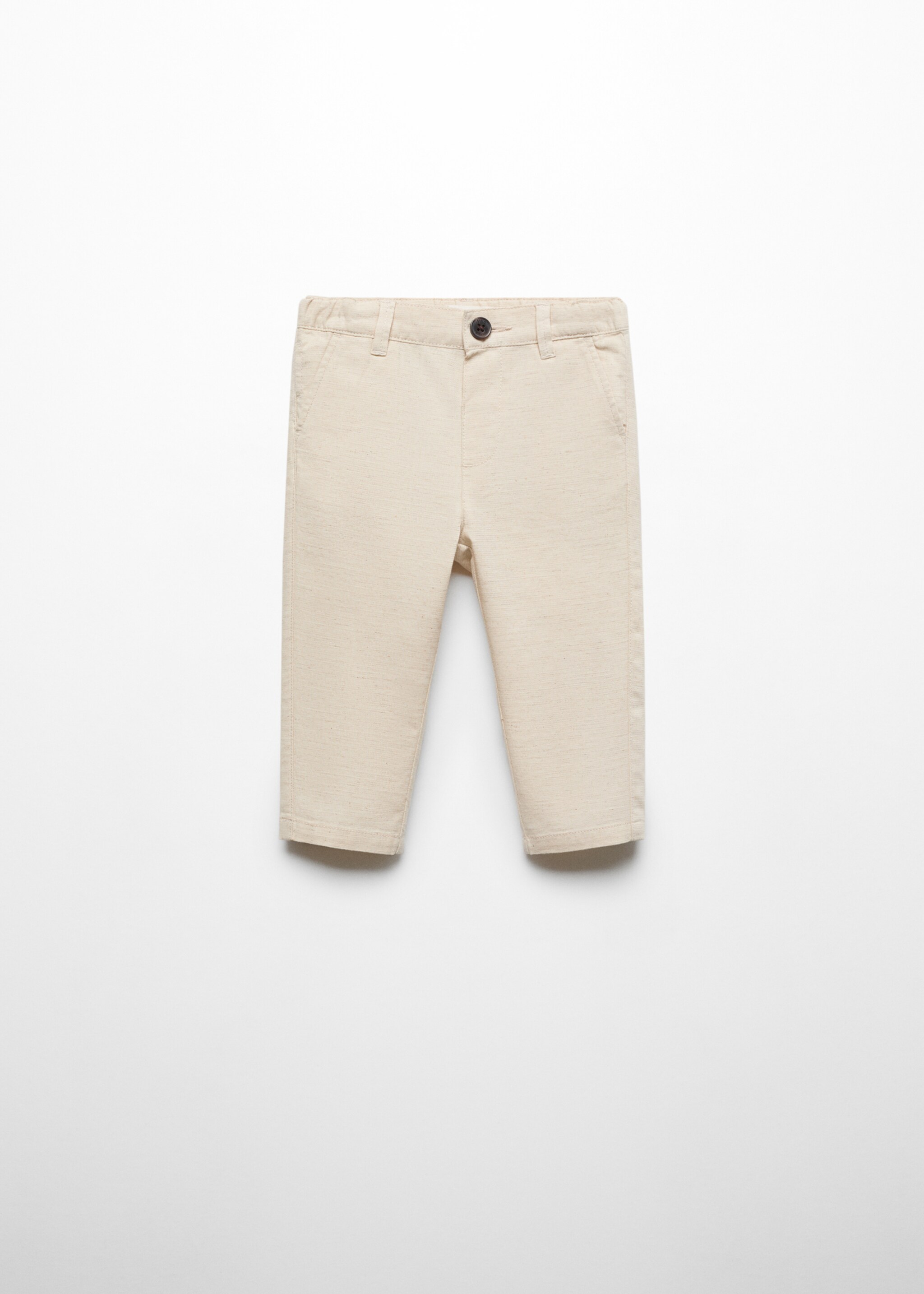 Straight linen-blend trousers - Article without model