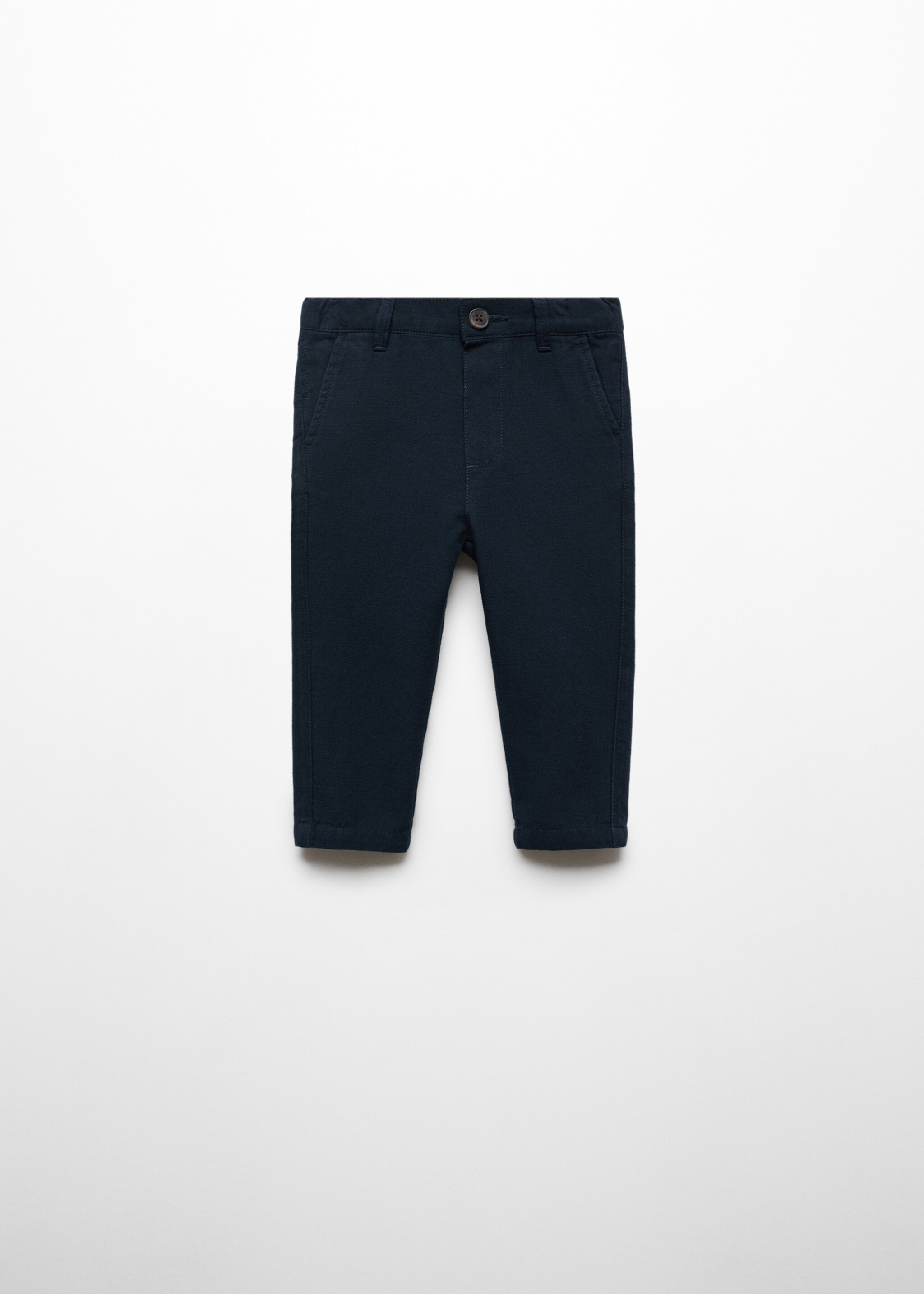 Straight linen-blend trousers - Article without model