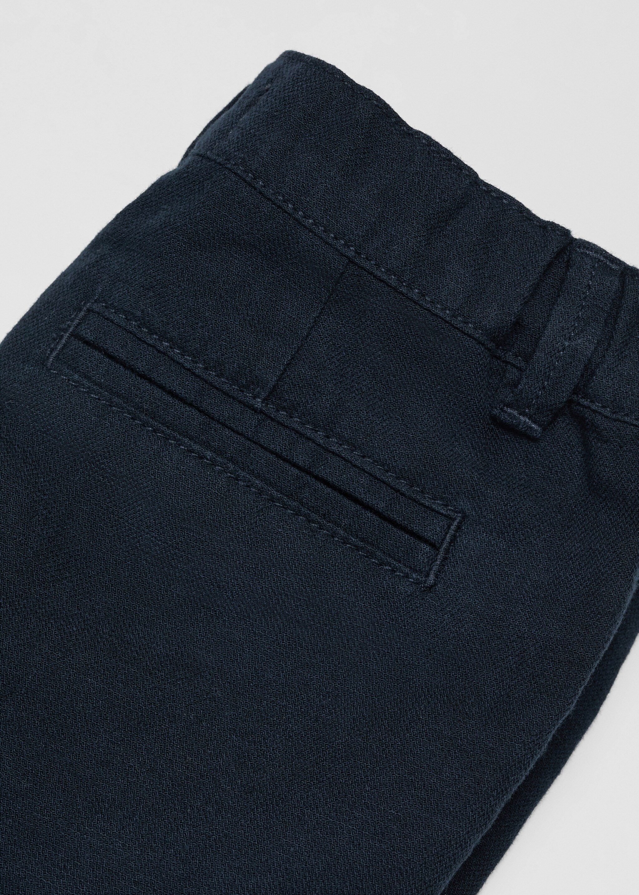 Straight linen-blend trousers - Details of the article 0