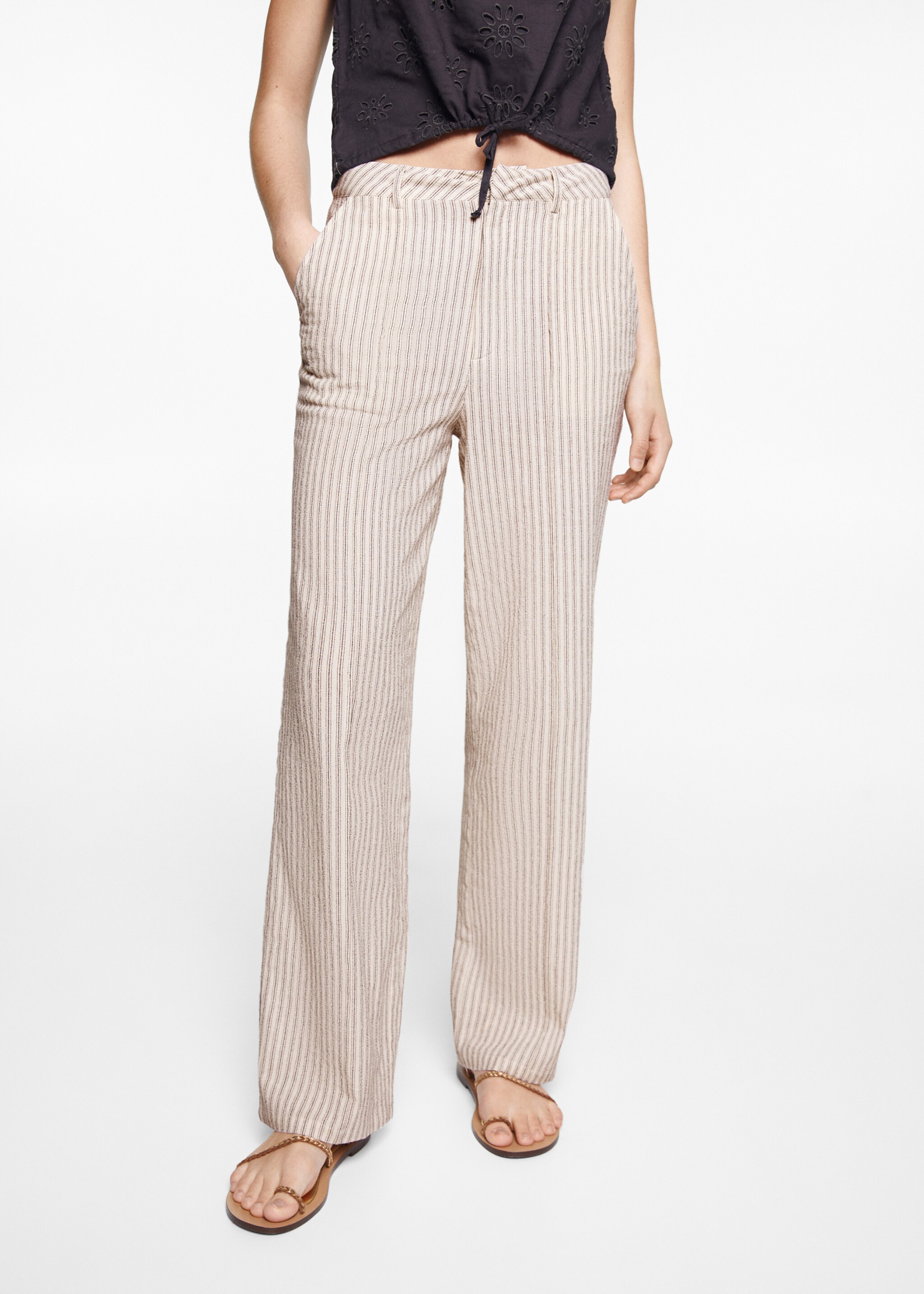 Gestreepte straight-fit broek - Detail van het artikel 6