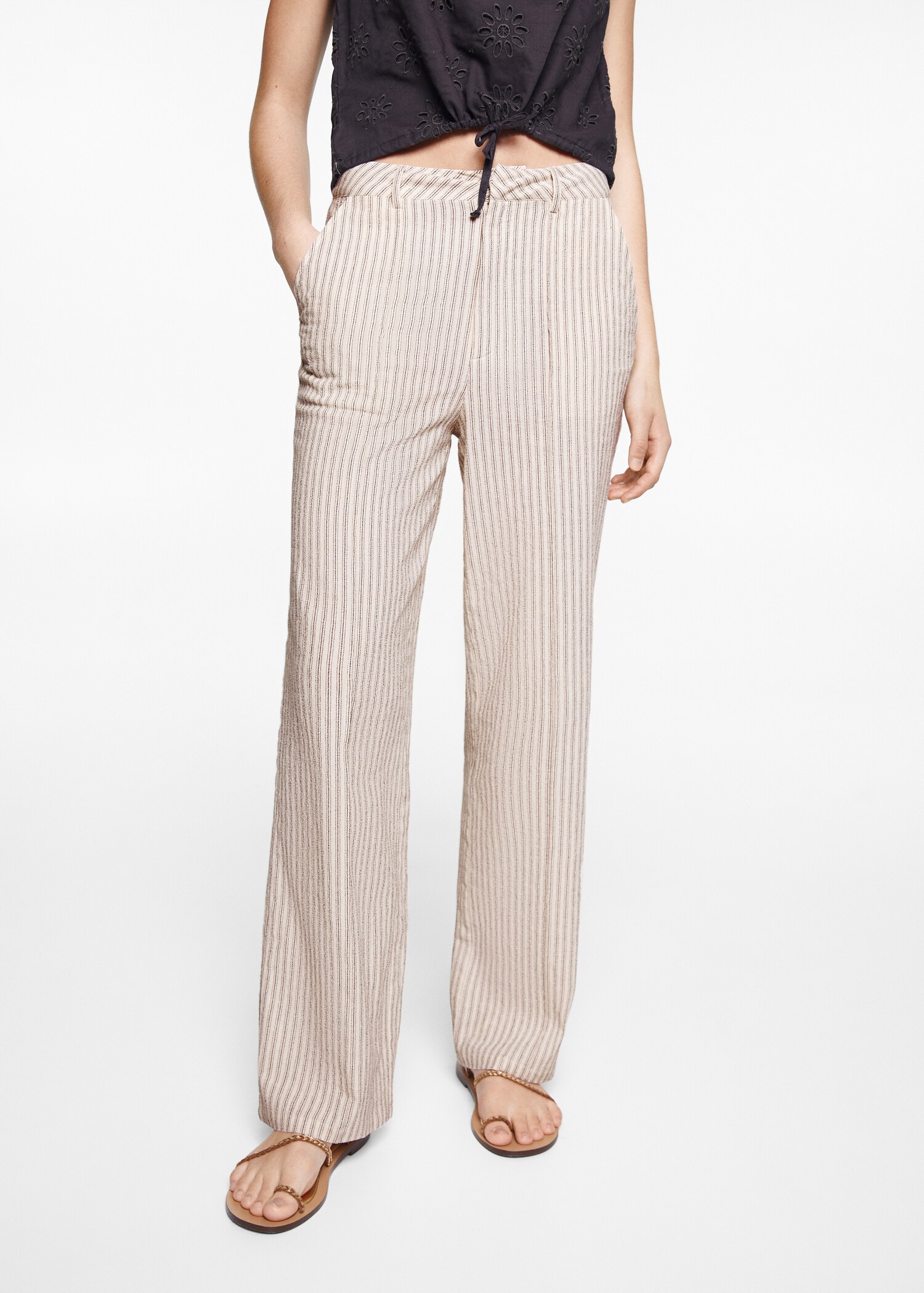 Gestreepte straight-fit broek - Detail van het artikel 6